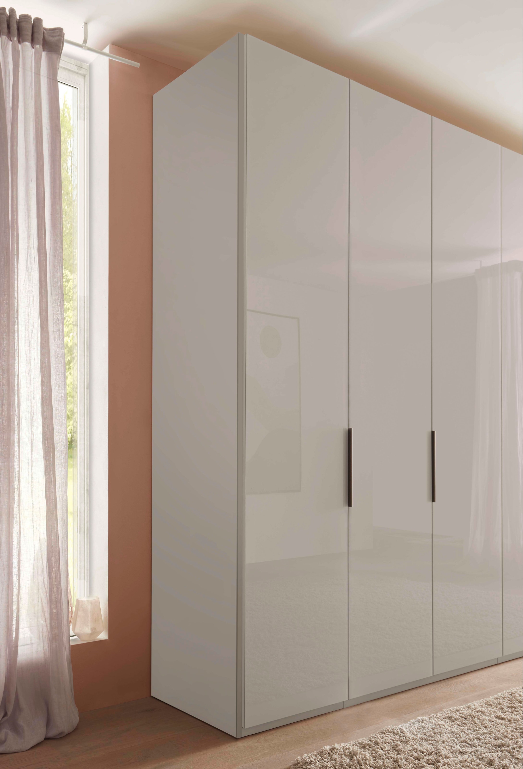 WIEMANN Falttürenschrank »Ohio, Kleiderschrank, Schrank, Garderobe, mit Glasfront, 300 cm« inklusive Einlegeböden & Kleiderstangen, 2 Höhen, MADE IN GERMANY,  inklusive Türdämpfung, hochwertige Glasfront