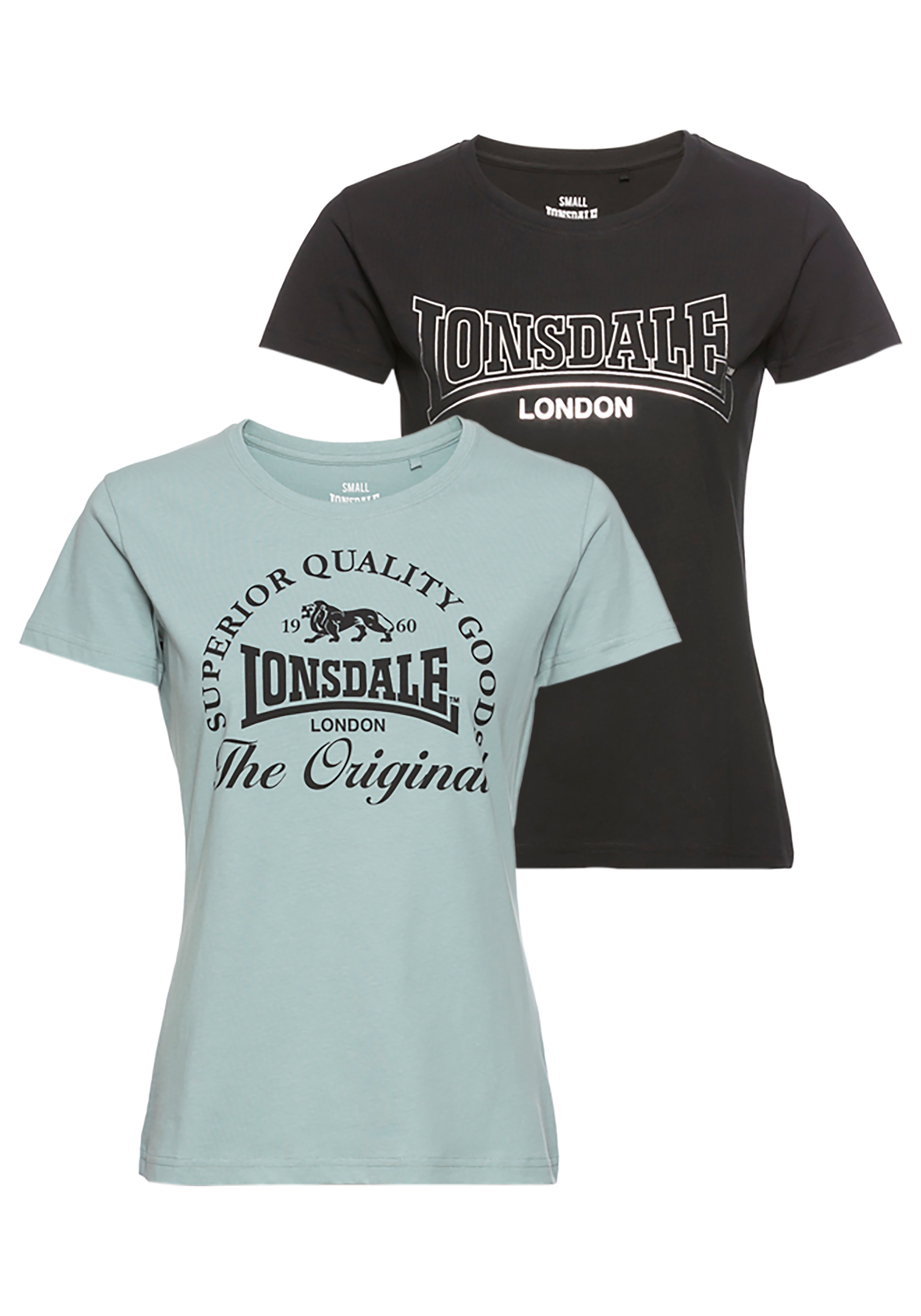 Lonsdale T-Shirt "ROWRAH" Packung, 2 Stk. Packung mit 2 T-Shirts, Kurzarm, Rundhalsausschnitt, aus Baumwolle