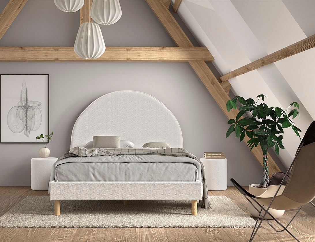 Vipack Schlafzimmer-Set "Moon, best. aus Polsterbett 140/200 und 2 Hocker/N günstig online kaufen