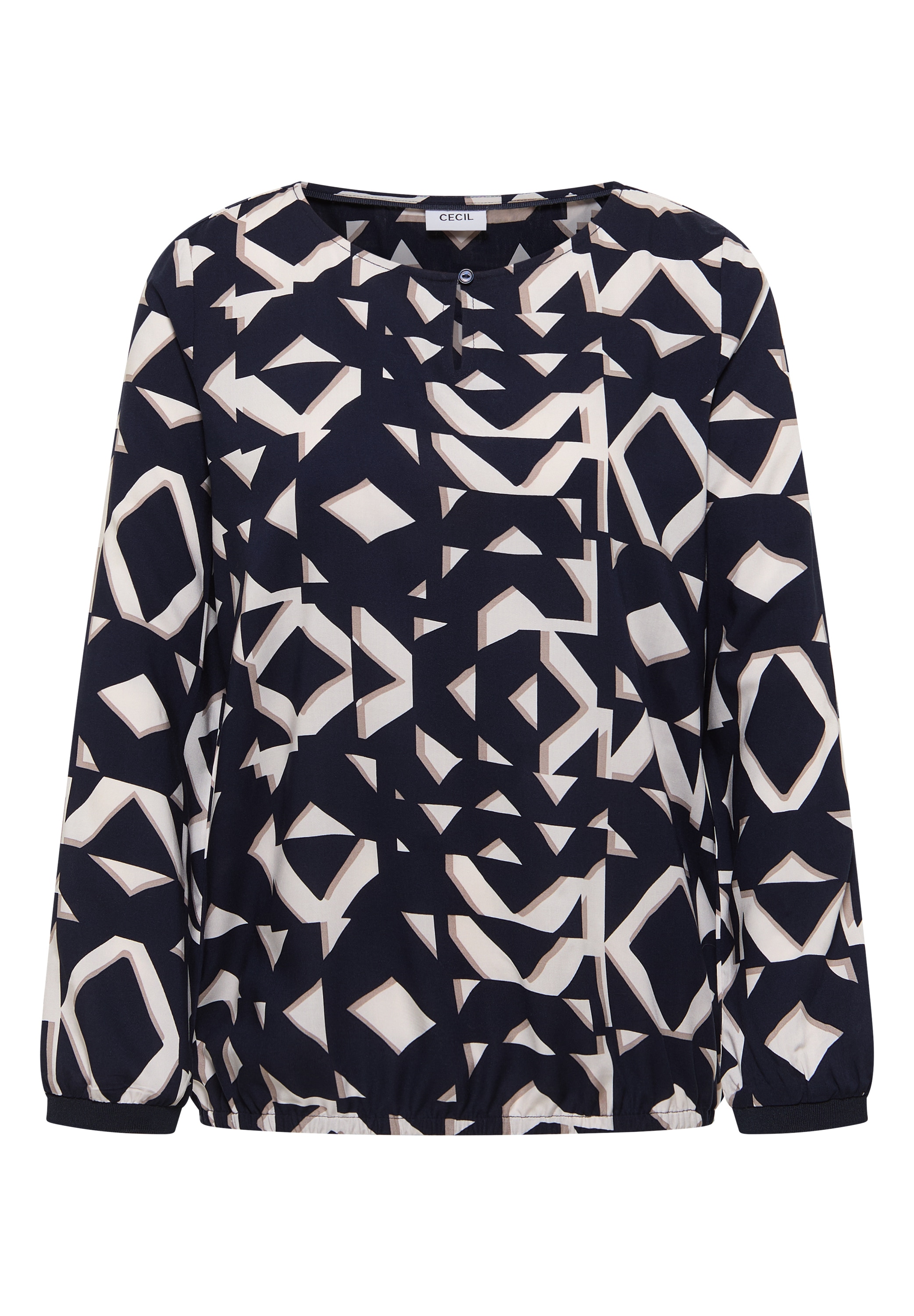 Cecil Langarmbluse mit Elastiksaum