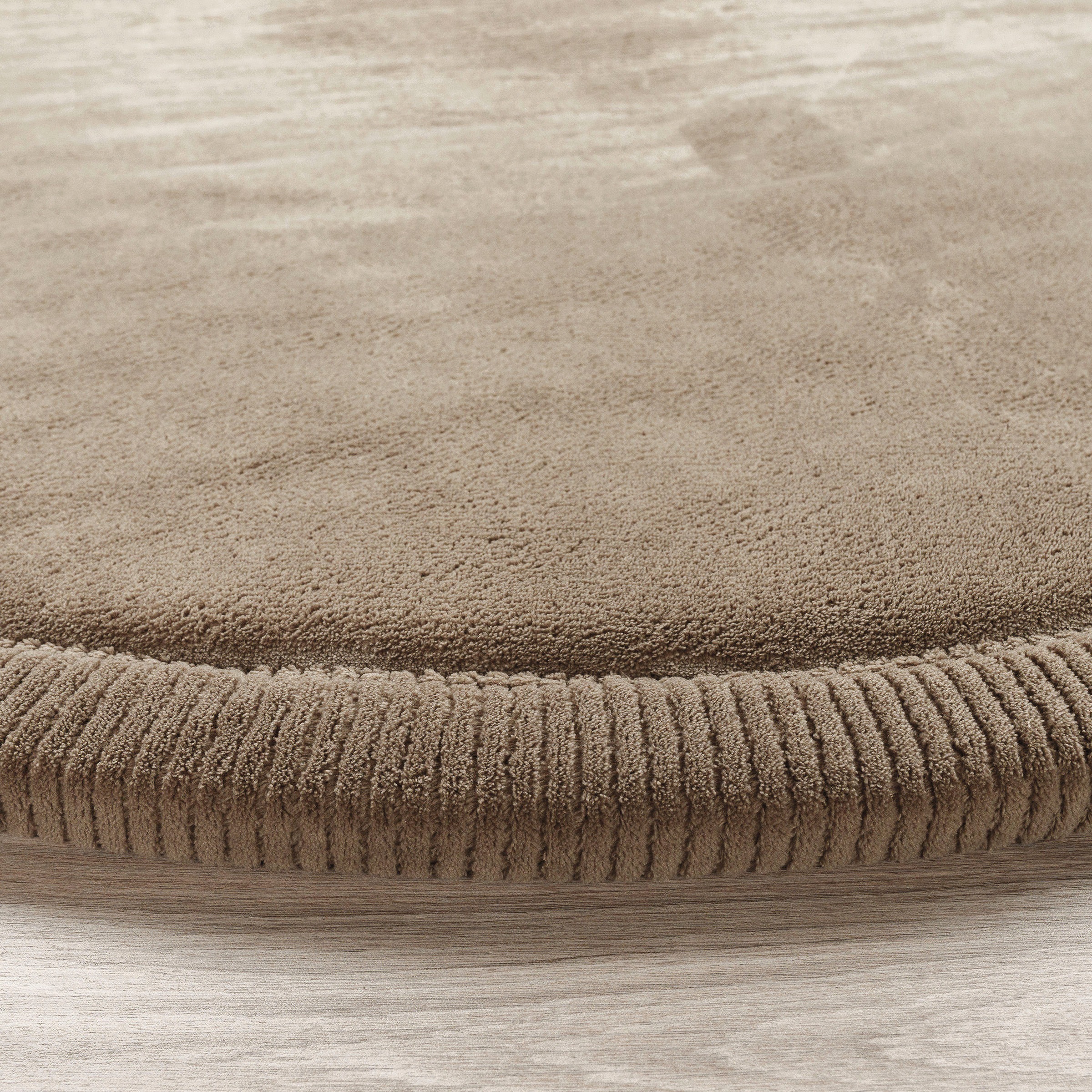 Teppich PACO HOME "Tatami 475", beige, H:24mm Ø:80cm, Polyester, Teppiche, Teppich, Kurzflor, Uni Farben, mit Memory Foam, waschbar 2
