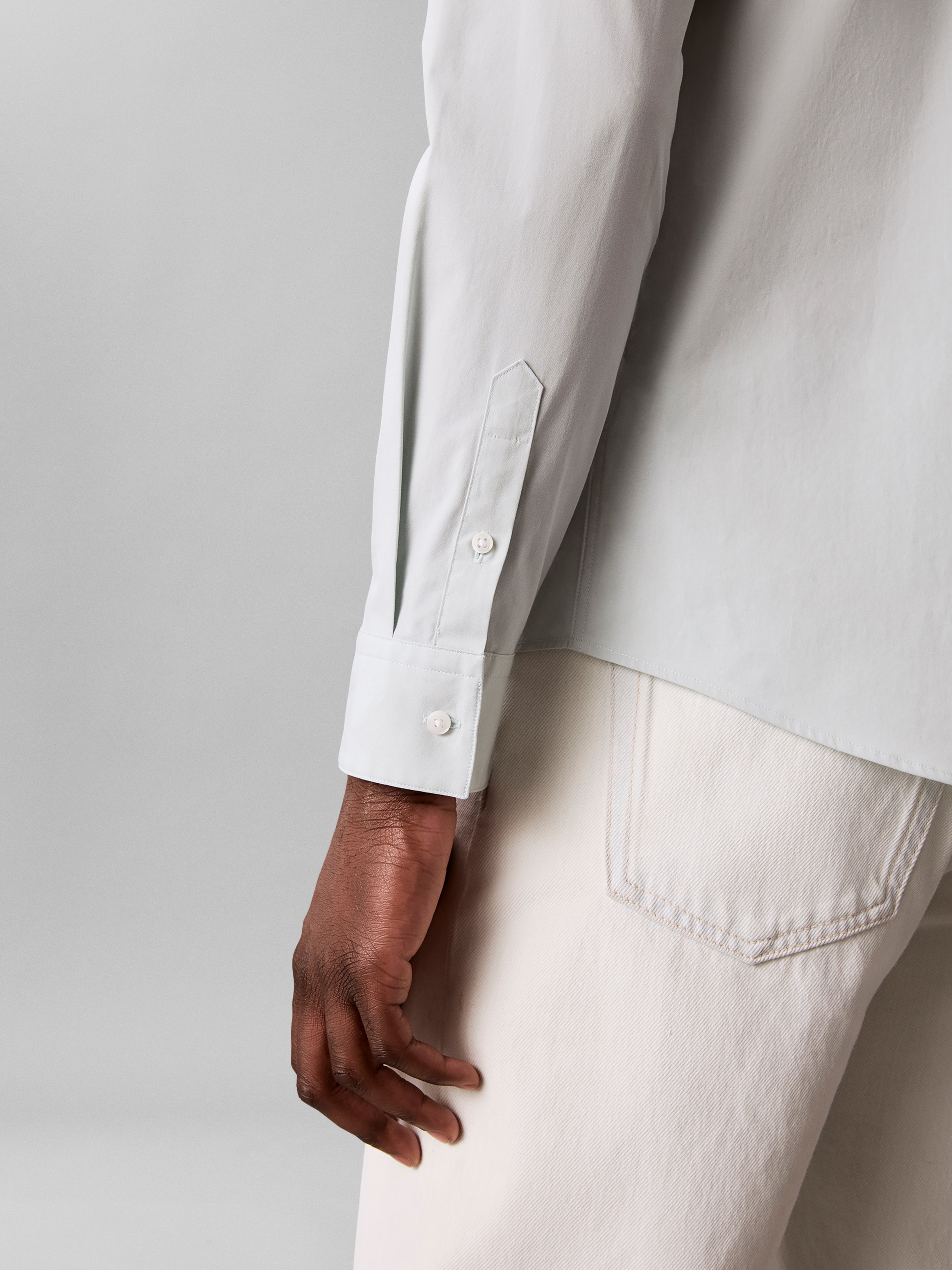 Calvin Klein Langarmhemd "LONG SLEEVE SOLID STRETCH SLIM SHIRT" slim fit, in Unifarbe