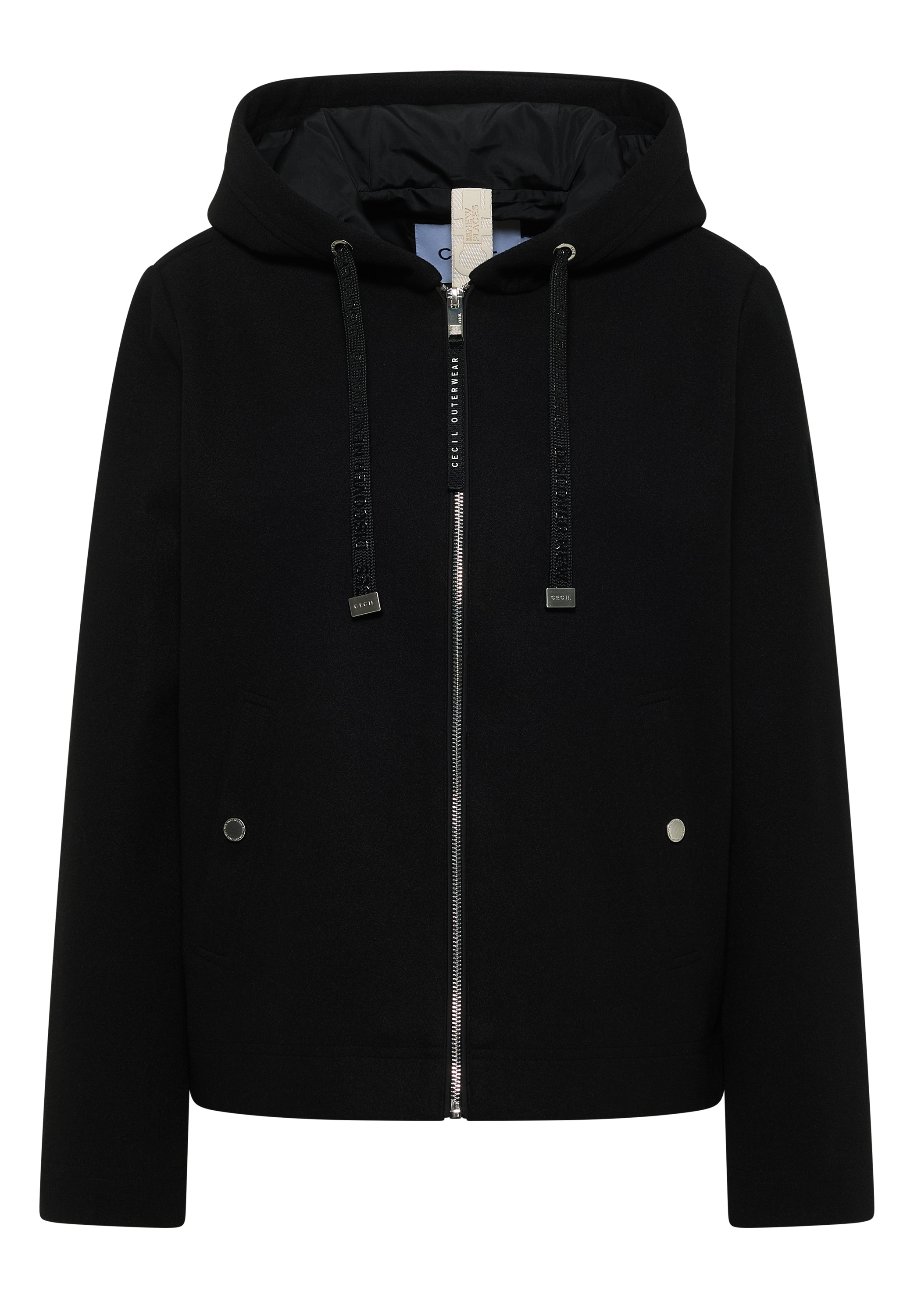 Cecil Fellimitatjacke mit Kapuze in Woll-Optik
