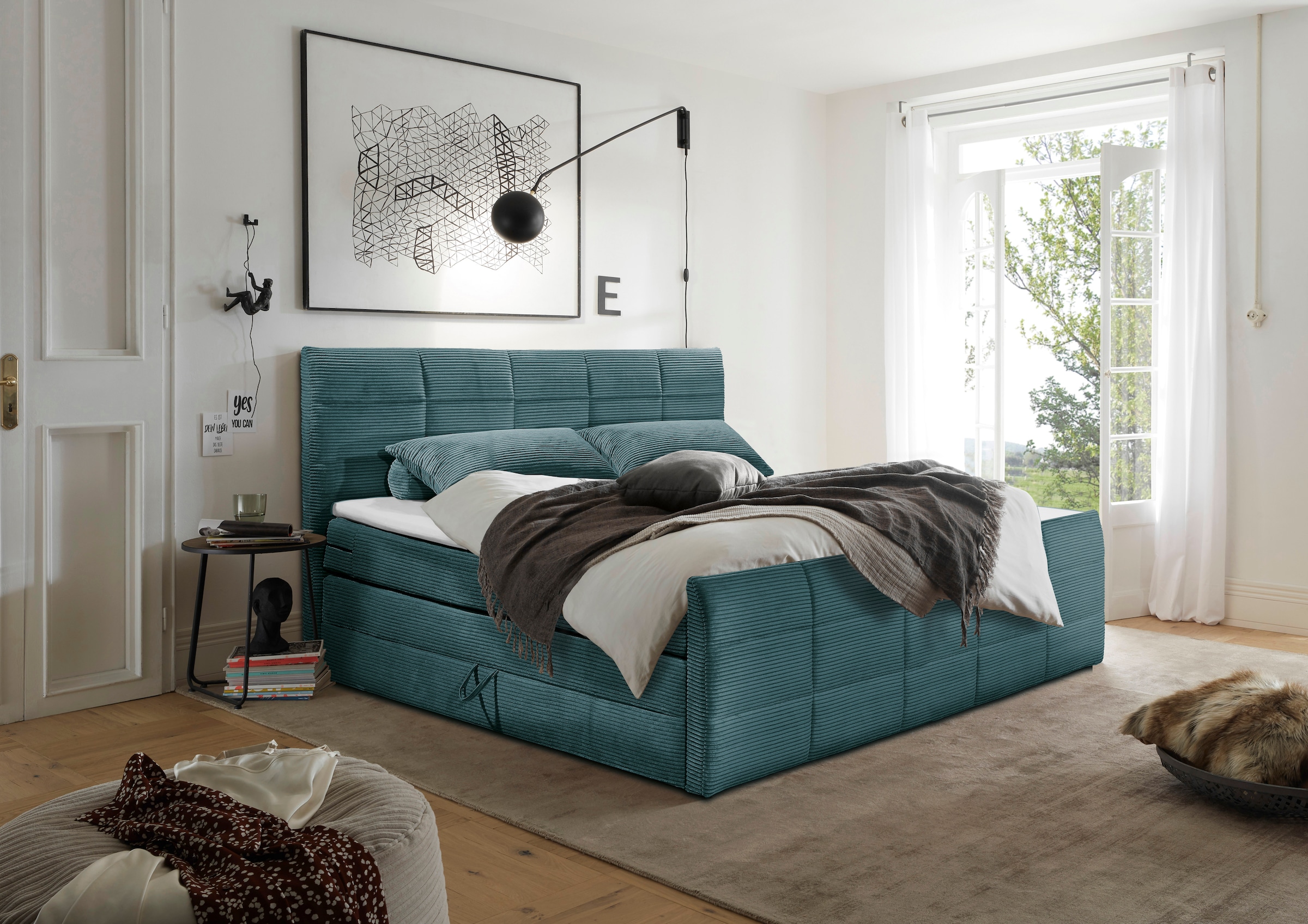 ED EXCITING DESIGN Boxspringbett "Bolivia" harte Seite mit Kokosmatte, weic günstig online kaufen