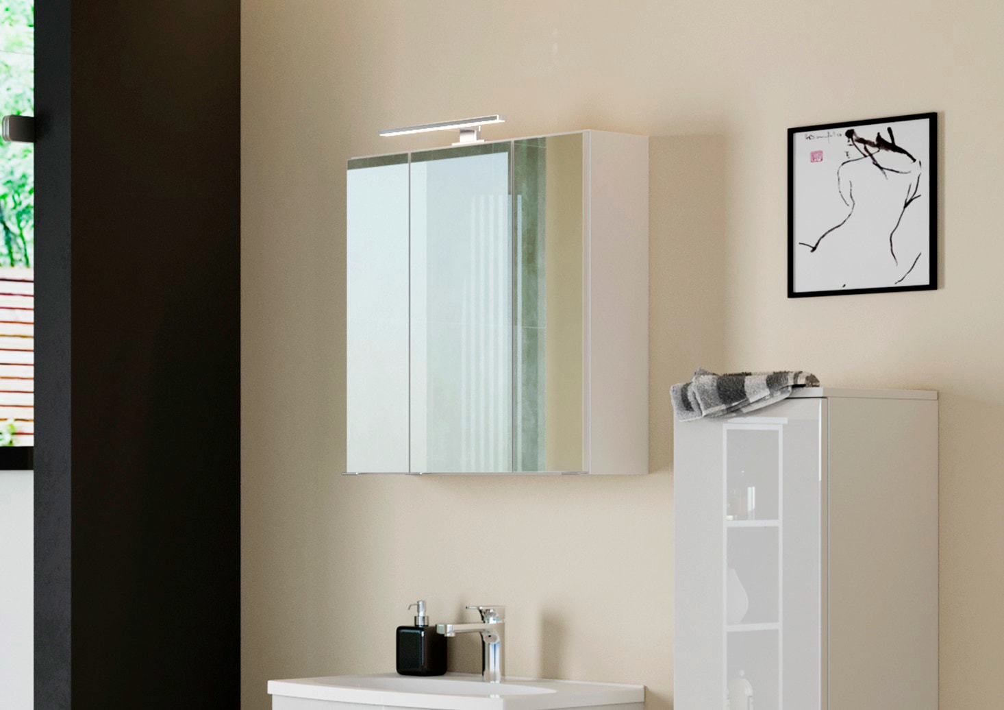 welltime Spiegelschrank »Catania« Inklusive LED-Beleuchtung