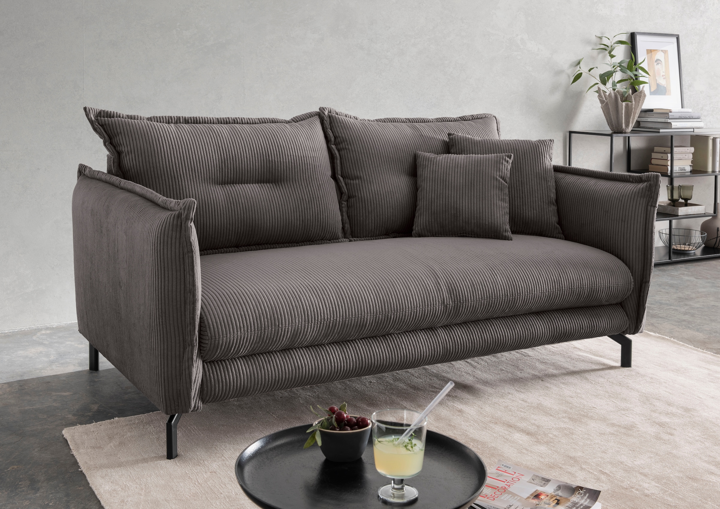 Home affaire 3-Sitzer "LAVA Breite 198 cm, modern und elegant, aktuelle Kis günstig online kaufen