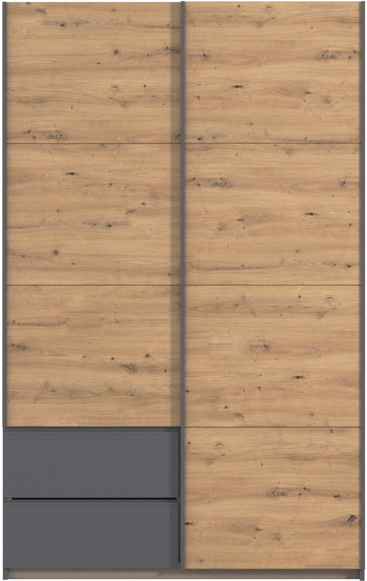 rauch Schwebetürenschrank »Kleiderschrank Schrank Garderobe Wäscheschrank SEVILLA«, (in 3 verschiedenen Ausstattungen BASIC/CLASSIC/PREMIUM), Metall-Griffleisten alufarben oder Graumetallic MADE IN GERMANY