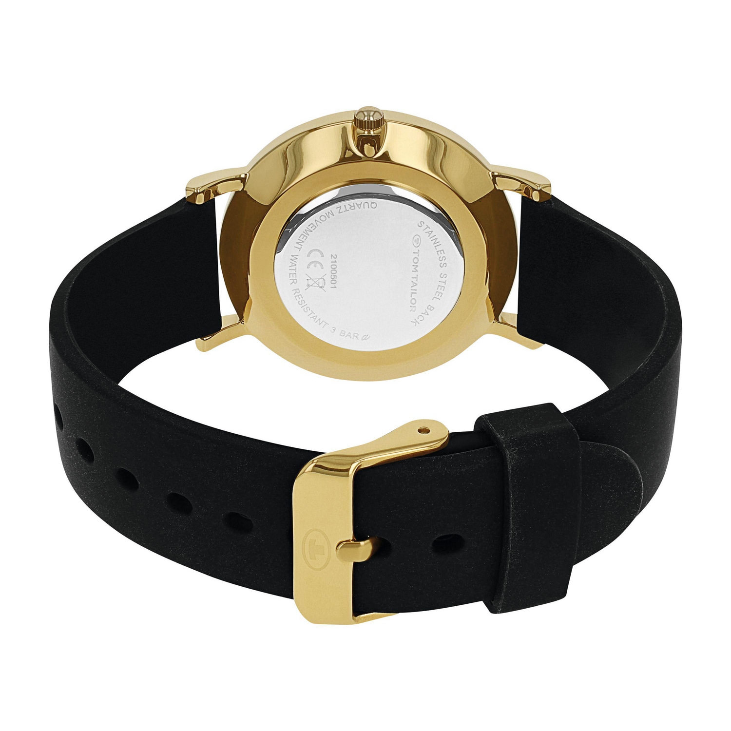 TOM TAILOR Quarzuhr Armbanduhr, Damenuhr, Silikonarmband, analog, Glassteine