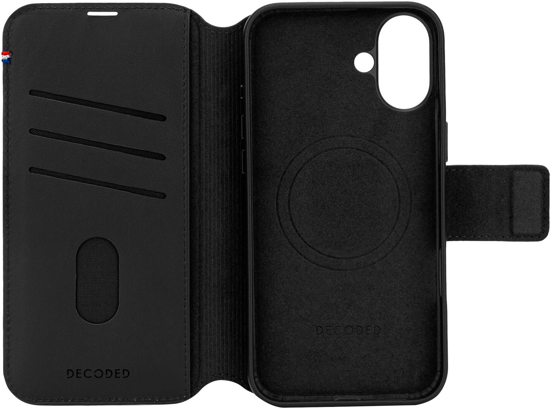 DECODED Smartphone-Hülle »Leather Detachable Wallet iPhone 16 Plus«, Smartphones