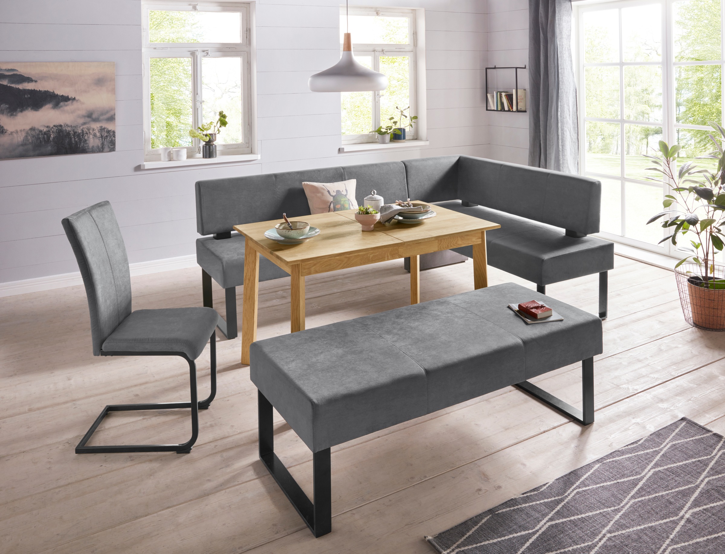 OTTO home Eckbank "Oliver mit Metallgestell, Küchenbank" verschiedene Bezüg günstig online kaufen