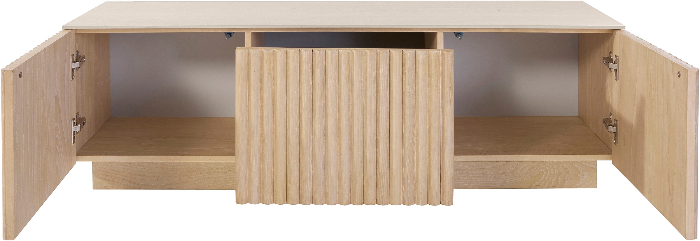 homsy by Ana Johnson TV-Schrank »Solva« Holzoptik aus Esche, geriffelte Front, Keramikplatte, Breite 138 cm