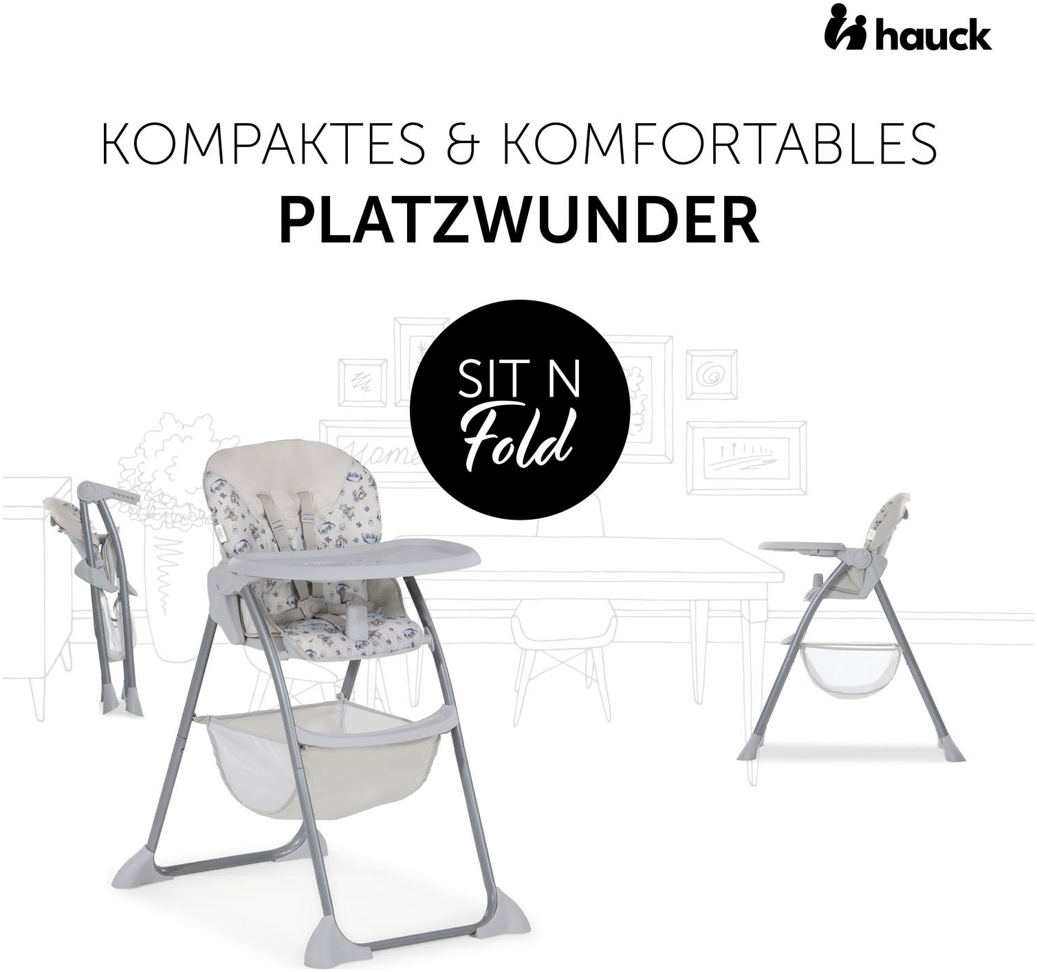 Hauck Hochstuhl »Sit N Fold, Pooh Explorer«, zusammenklappbar