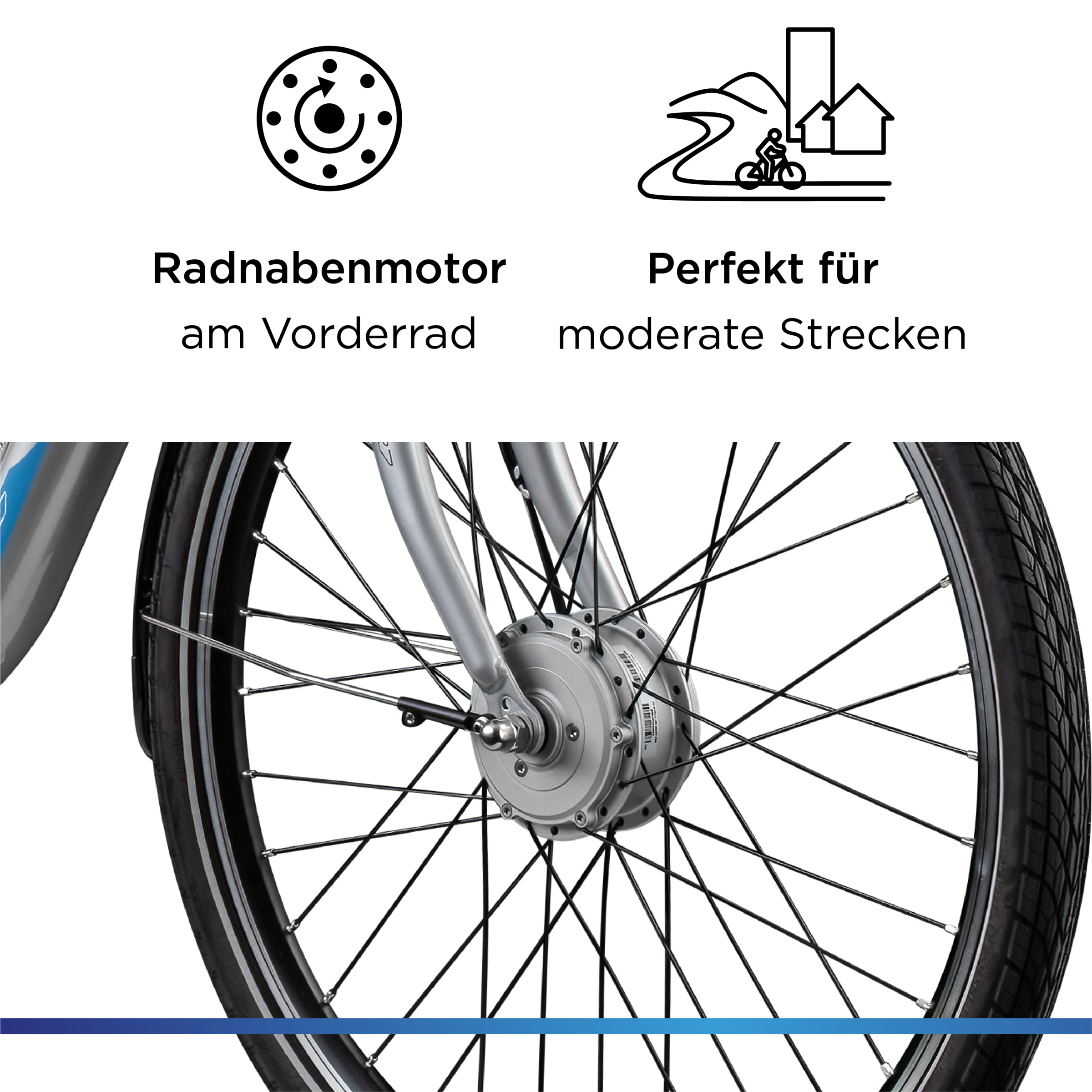 Zündapp »Green 2.7« 3 Gang Nabenschaltung Frontmotor 250 W Pedelec, Elektrofahrrad für Damen u. Herren
