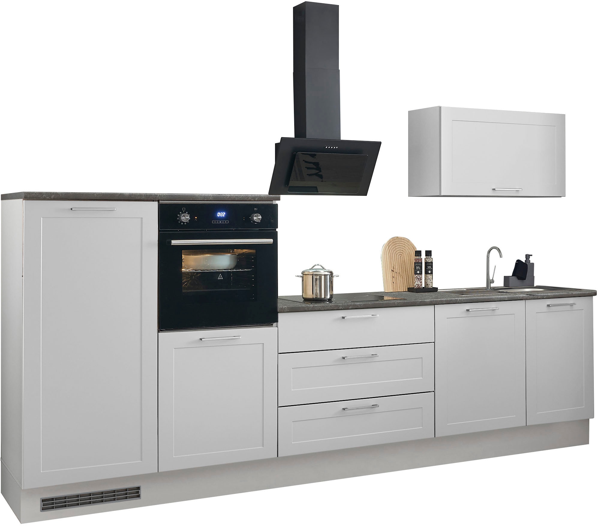 Küchenzeile »Marsi«, Breite 320 cm, wahlweise mit E-Geräten, mit Soft-Close-Funktion
