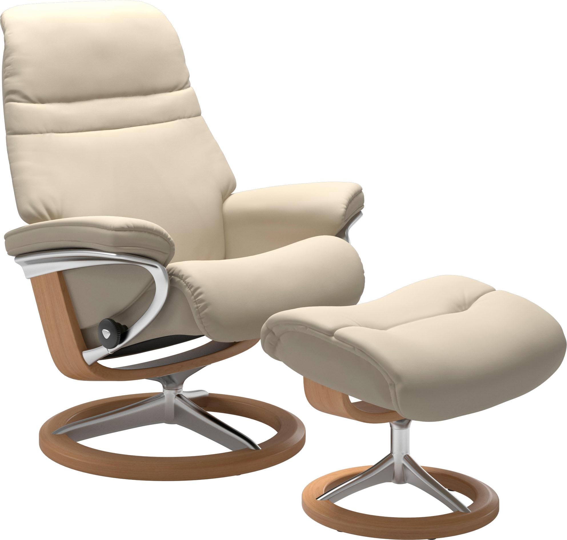 Stressless® Relaxsessel »Sunrise«, (Set, | Größe Gestell BAUR S, mit bestellen Hocker), Signature mit Relaxsessel Base, Eiche