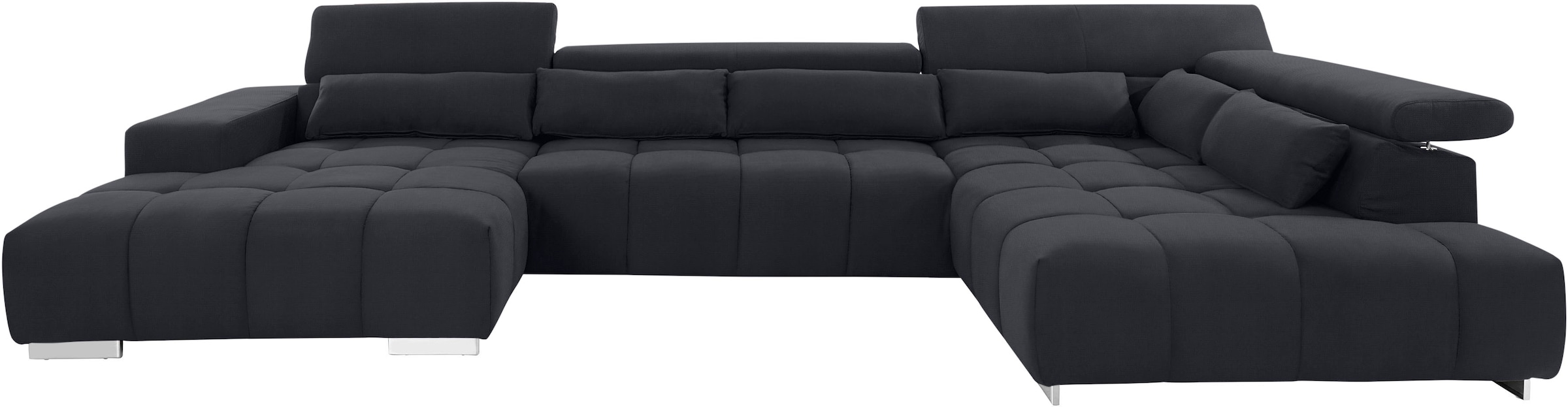 COTTA Wohnlandschaft »Orion U-Form«, mit Kopfteilverstellung & 6 Nierenkissen