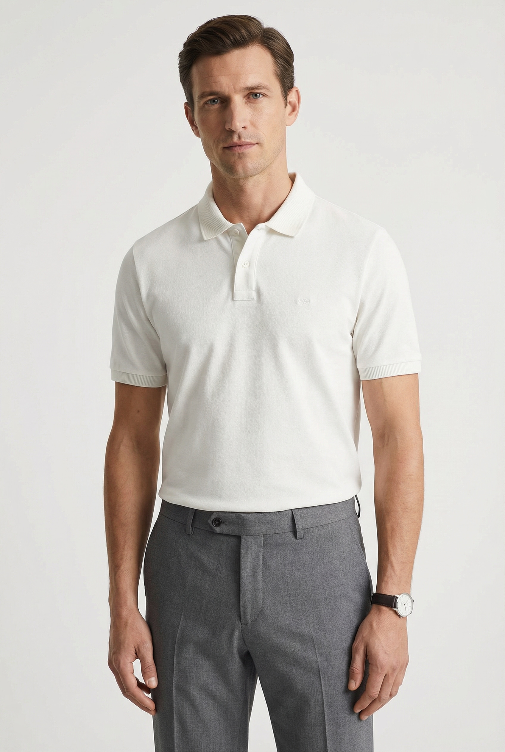 FYNCH-HATTON Poloshirt regular fit Passform, 2-Knopf-Kragen, aus reiner Bau günstig online kaufen