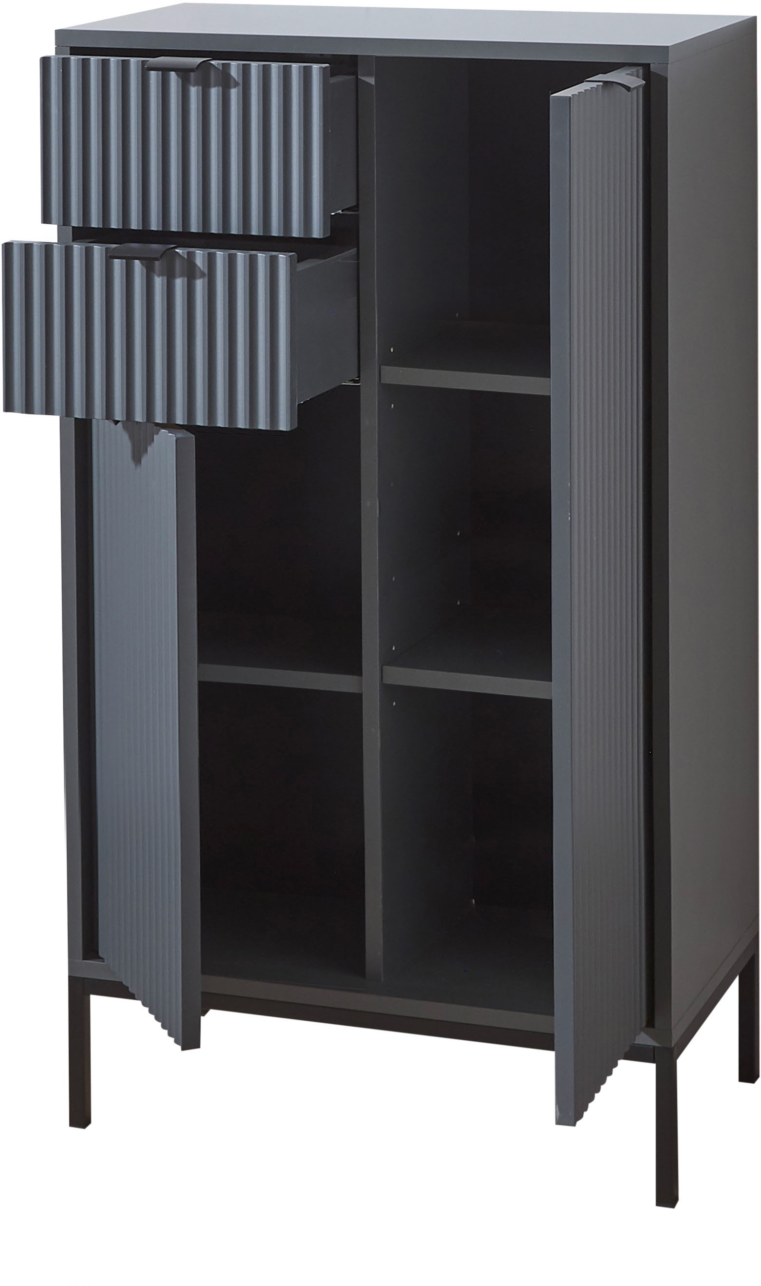BASIC by Balculina Midischrank »Lucera Midischrank, Badezimmerschrank BxHxT 60x106x32«, (1 St.), Breite 60 cm, Tür L/R montierbar