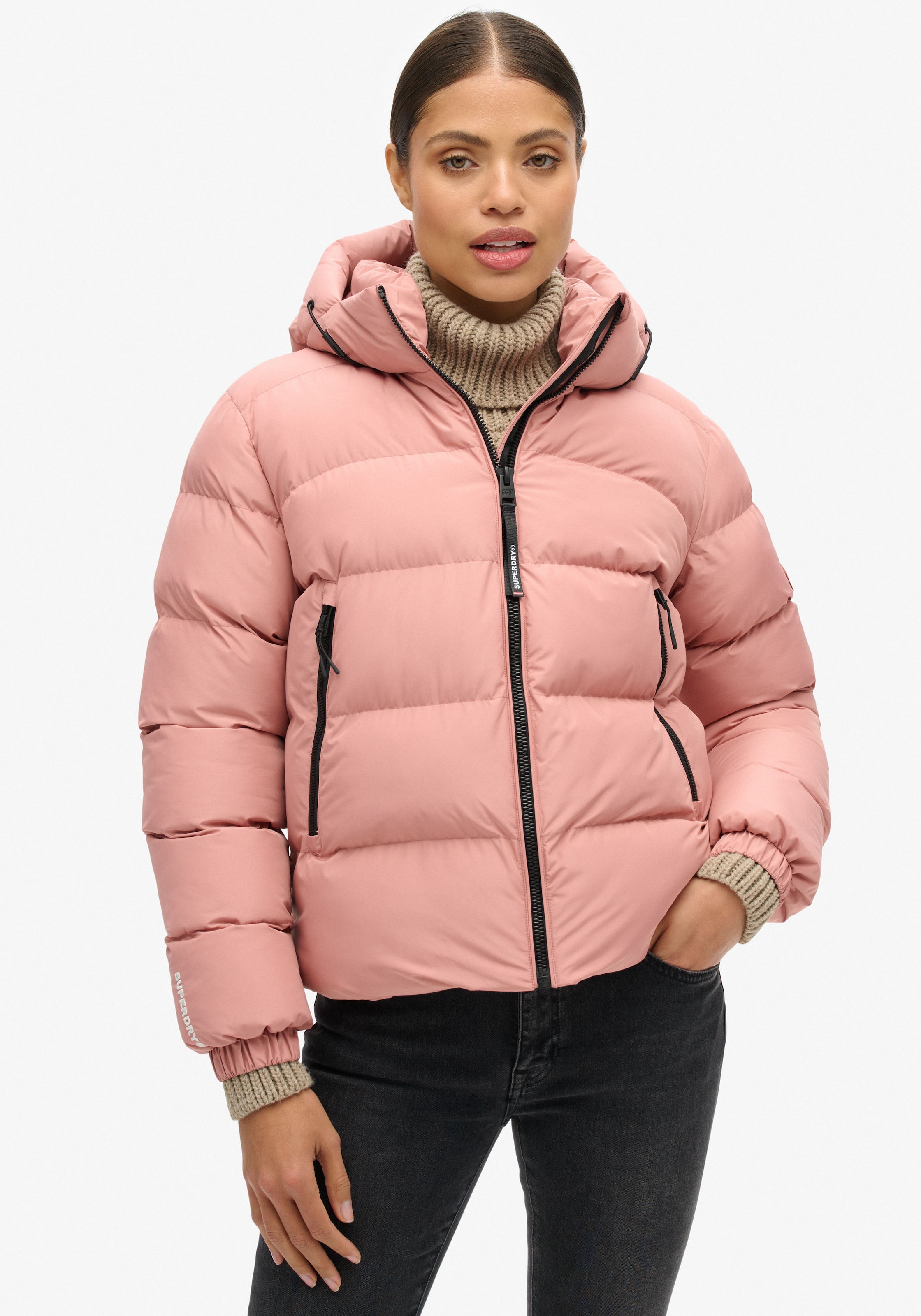 Superdry Steppjacke "HOODED SPORTS PUFFER JACKET", ohne Kapuze