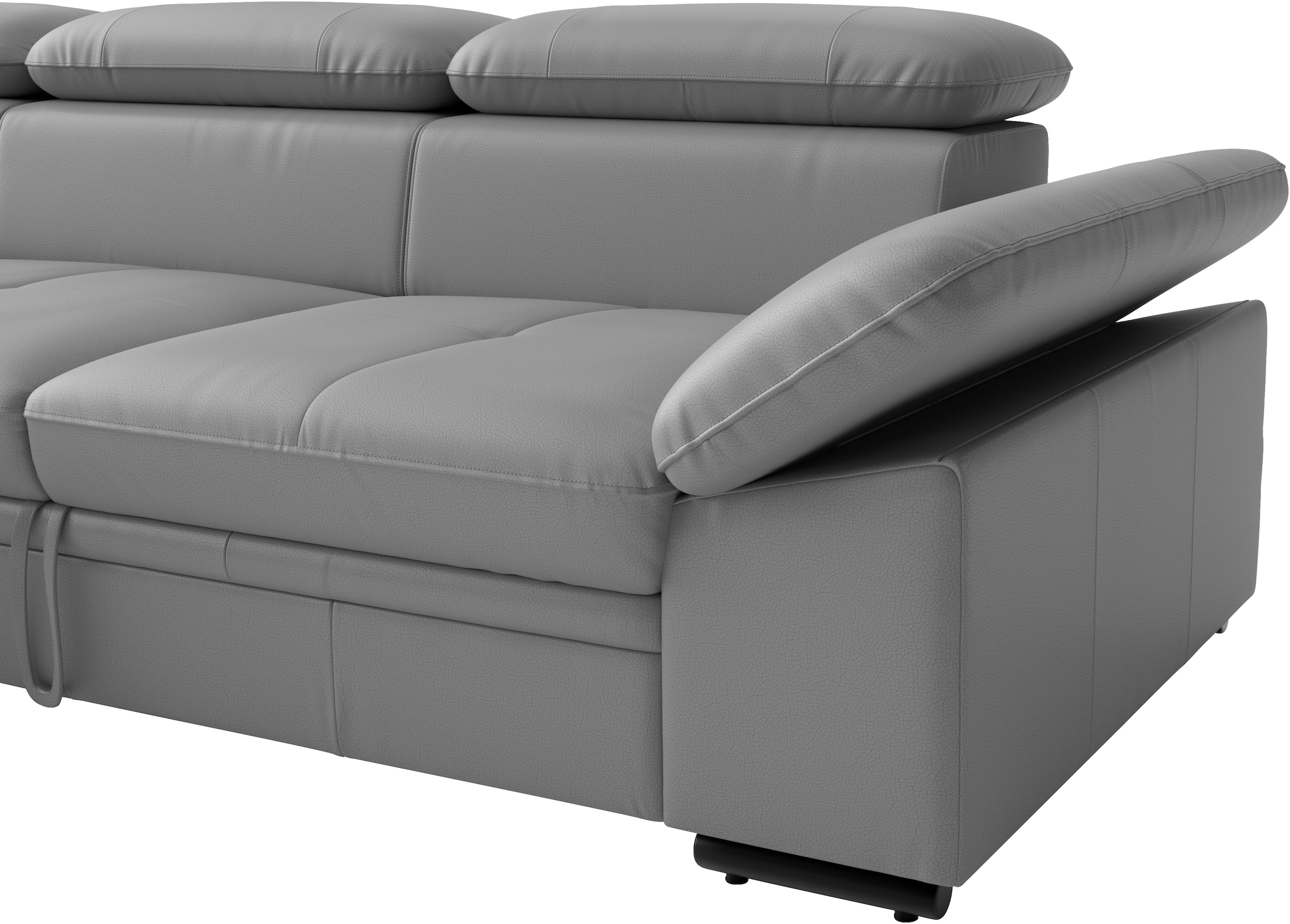 sit&more Ecksofa »Viola, Leder, L-Form, B: 260 cm, mit Armteil- und Kopfteilvertsellung« optional mit Schlaffunktion