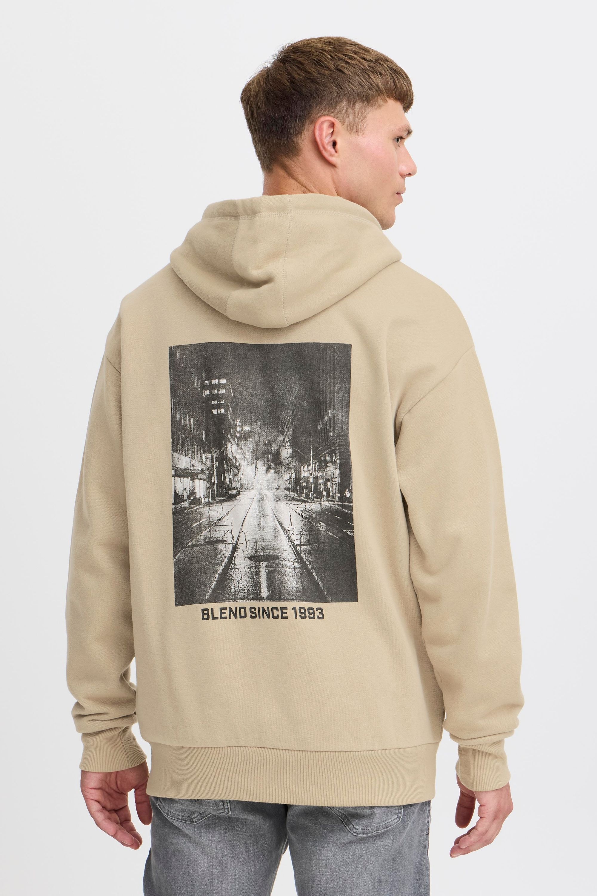 Kapuzenpullover BLEND "BHCopte", Herren, Gr. XXL, cornstalk, Sweatware, 50% Baumwolle, 50% Polyester, unifarben, Basic, relaxed fit normal, ohne Ausschnitt, eingesetzt, Pullover Kapuzenpullover, Klassischer Sweatpullover mit Kapuze 6