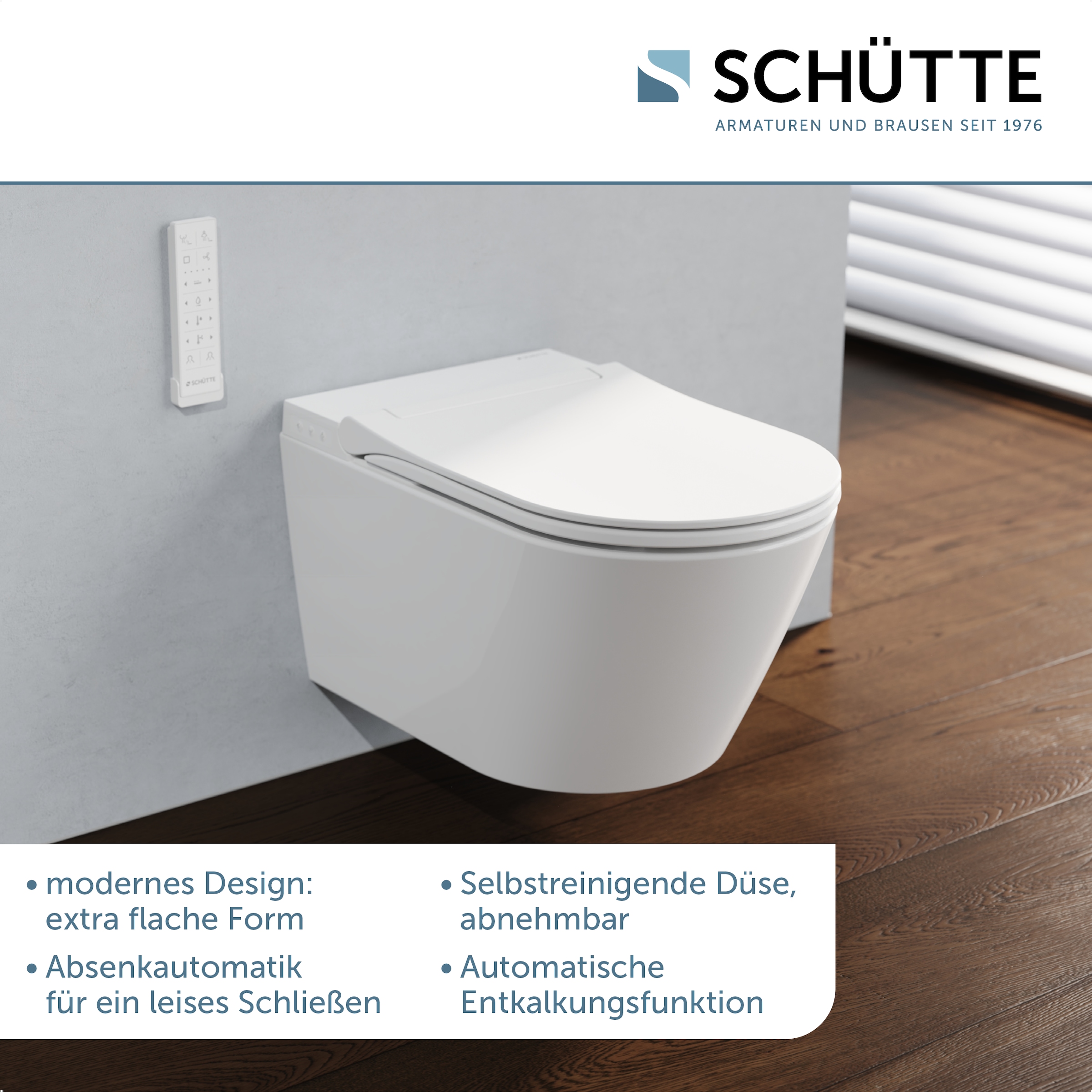 Schütte Dusch-WC »CESARI Premium«, (Komplett-Set), spülrandlos