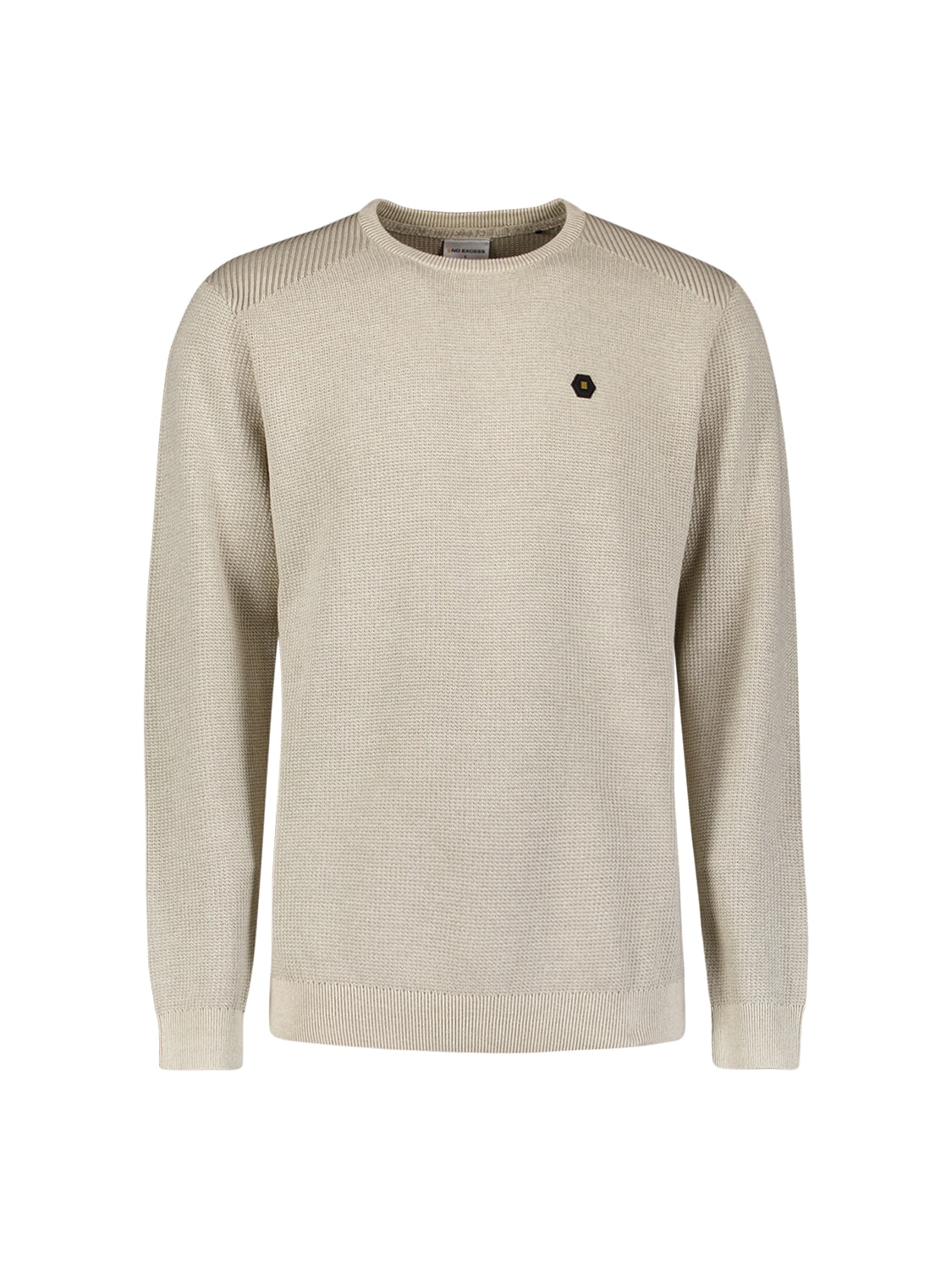 NO EXCESS V-Ausschnitt-Pullover »No Excess Pullover mit Schulterrippung«