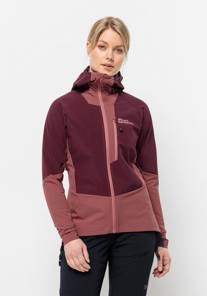 Jack Wolfskin Softshelljacke "ALPSPITZE HOODY W", mit Kapuze