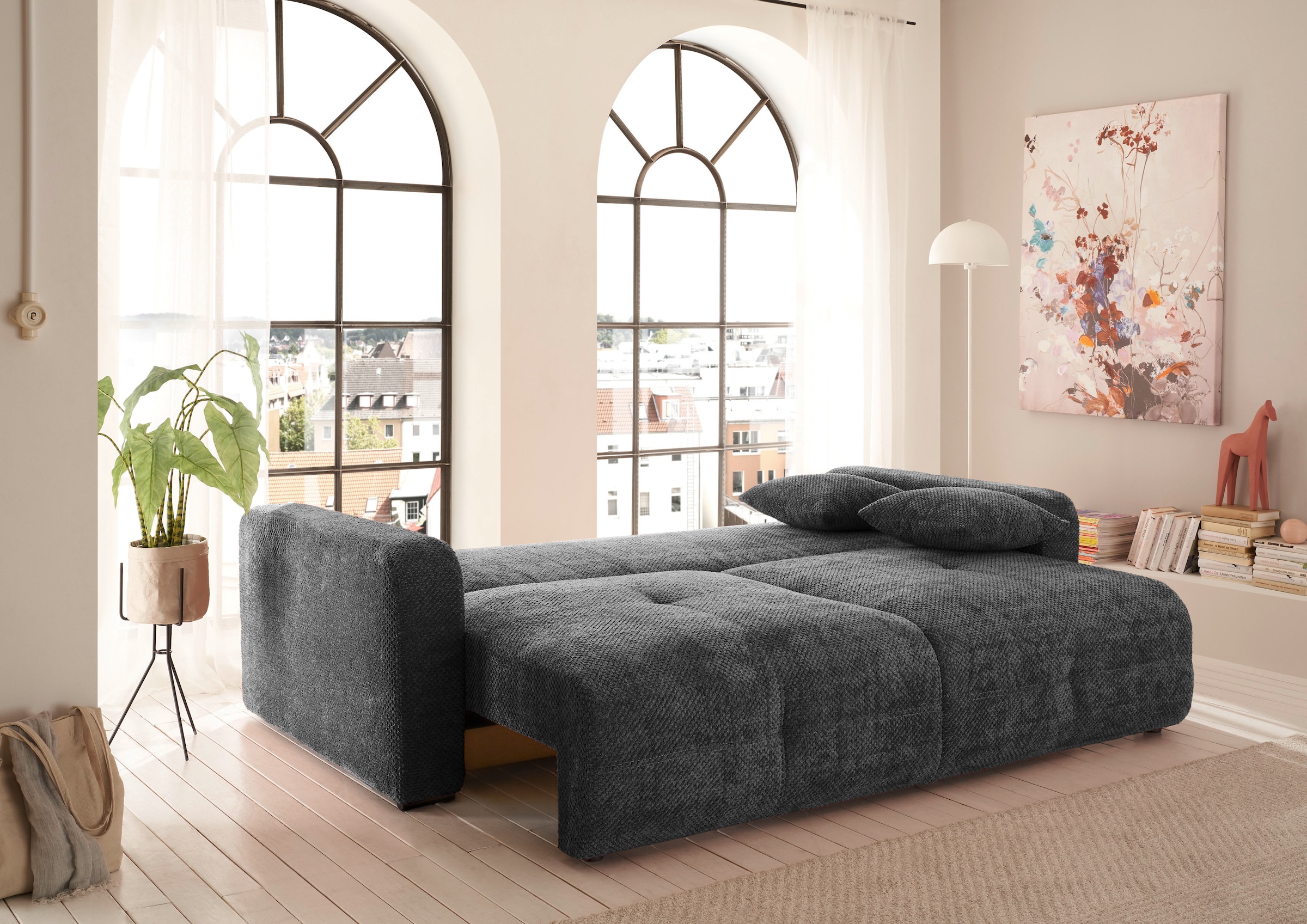 ED EXCITING DESIGN Schlafsofa »Bullet«, frei im Raum stellbar, mit Bettkasten, mit Schlaffunktion, 4 Kissen