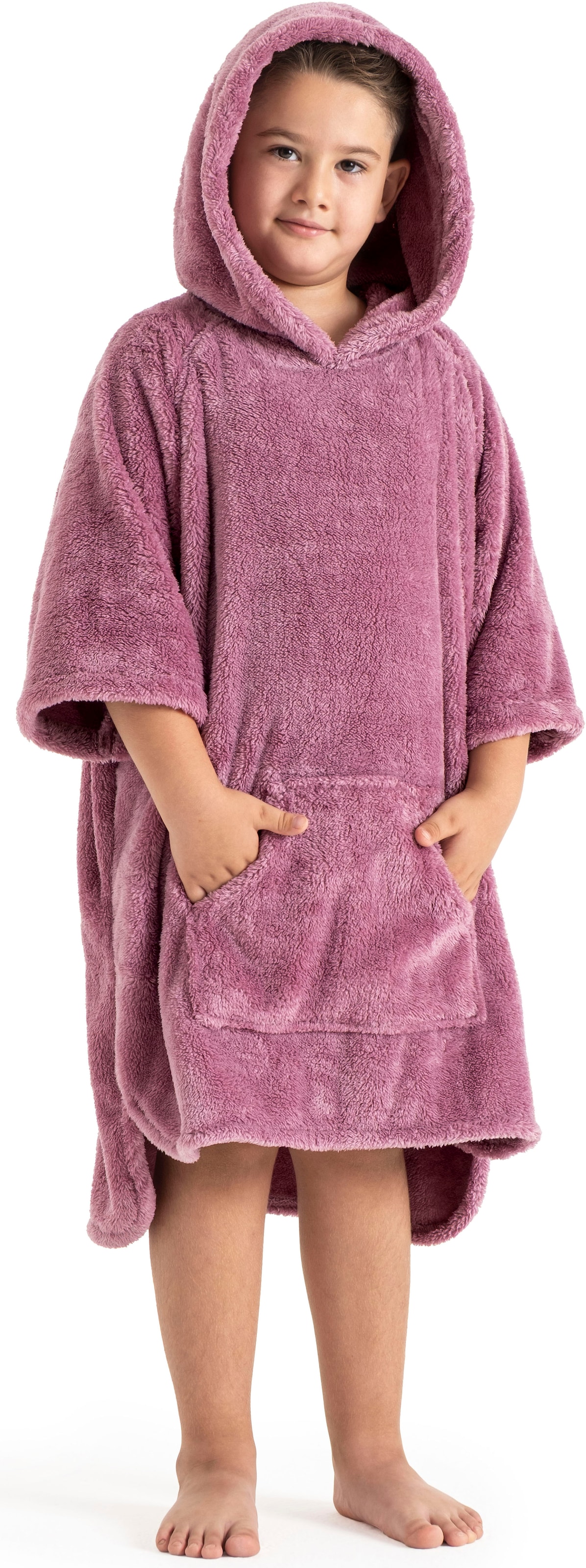 my home Badeponcho »Lillou, für Kinder, ideal für Urlaub oder im Schwimmbad«, (1 St.), weich und kuschelig, Fleece, plüsch, Surfponcho
