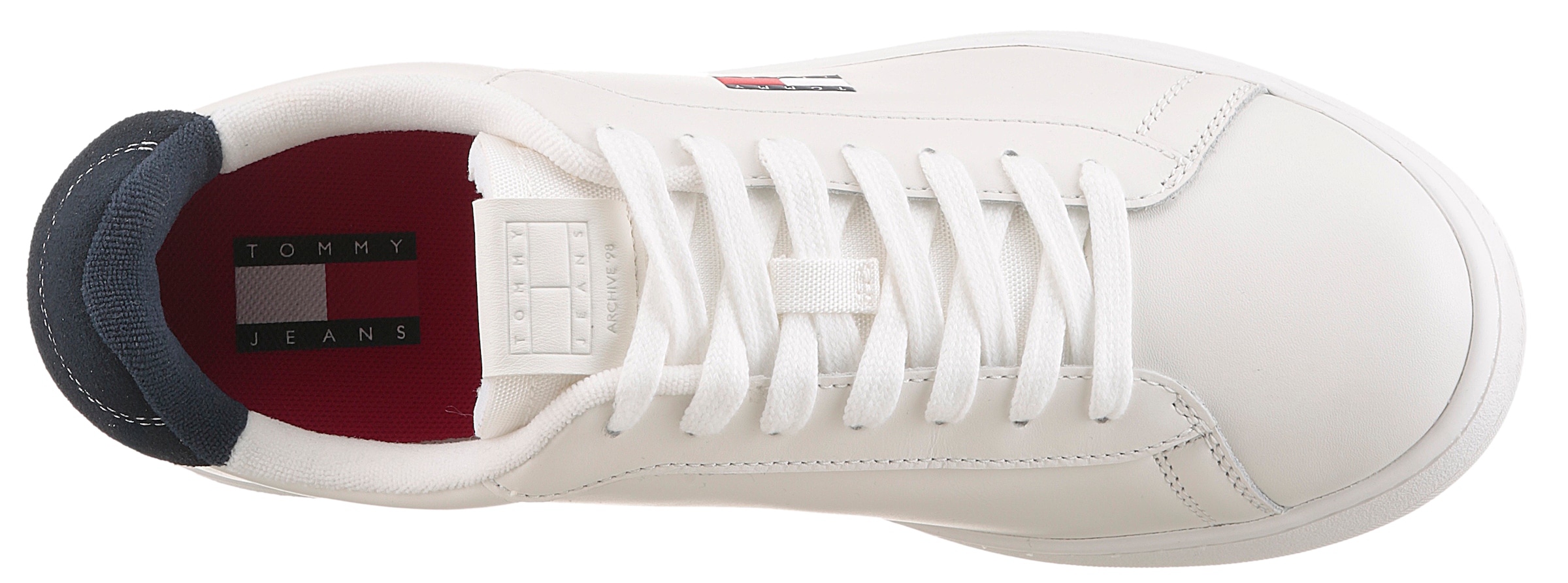 Tommy Jeans Plateausneaker »ARCHIVE' 98«, Freizeitschuh, Halbschuh, Schnürschuh, Kontrastbesatz an der Ferse