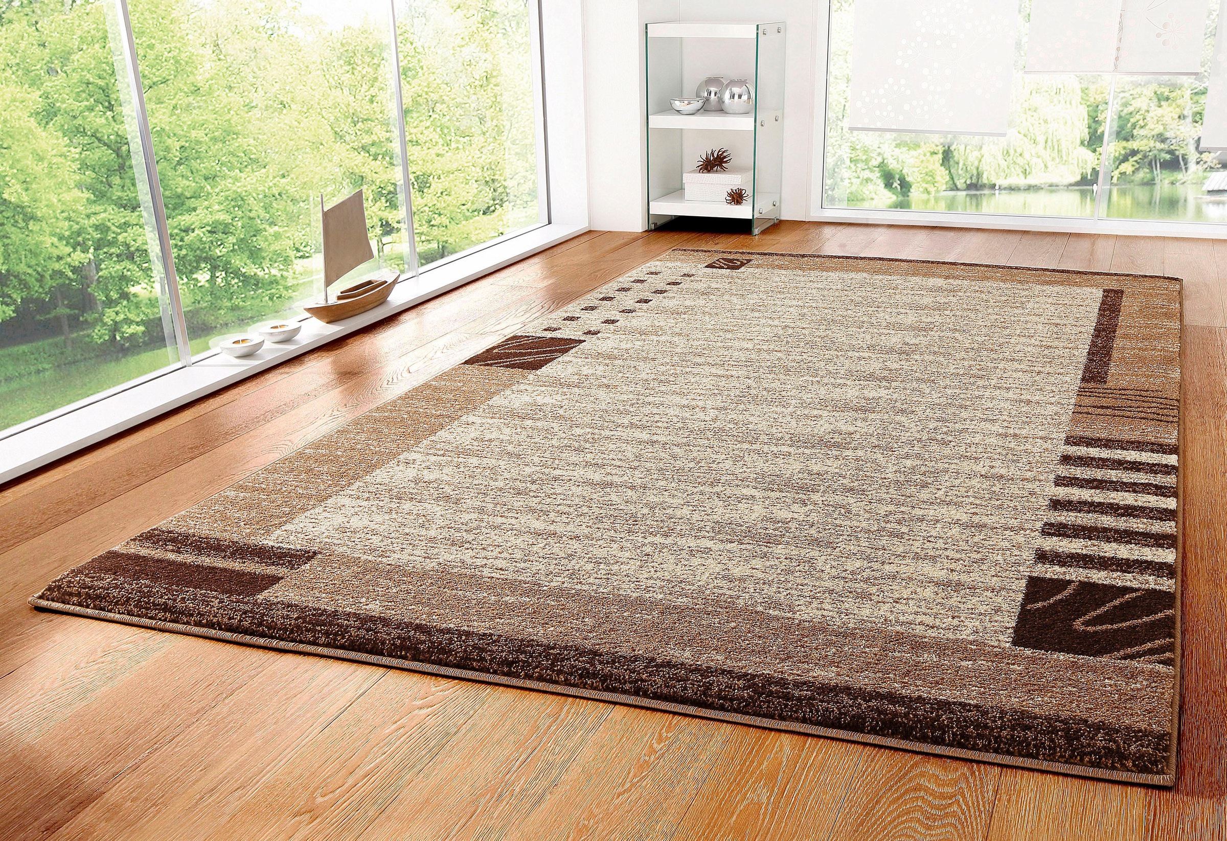 my home Teppich "Jonas" rechteckig 8 mm Höhe flacher Teppich, Kurzflor, Wei günstig online kaufen