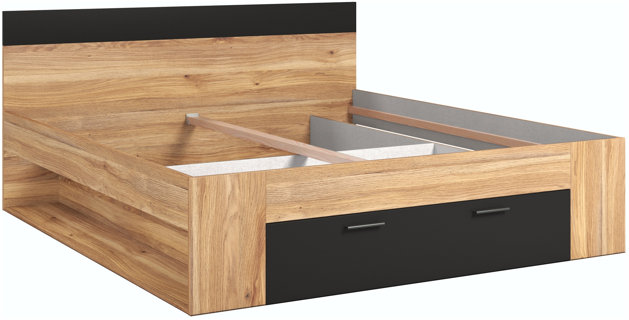 Thumbnail - Home affaire Bettgestell "Faweza, Breite 160 bzw. 180 cm, Stauraumbett" Funktionsbett Schublade mit extra viel Stauraum