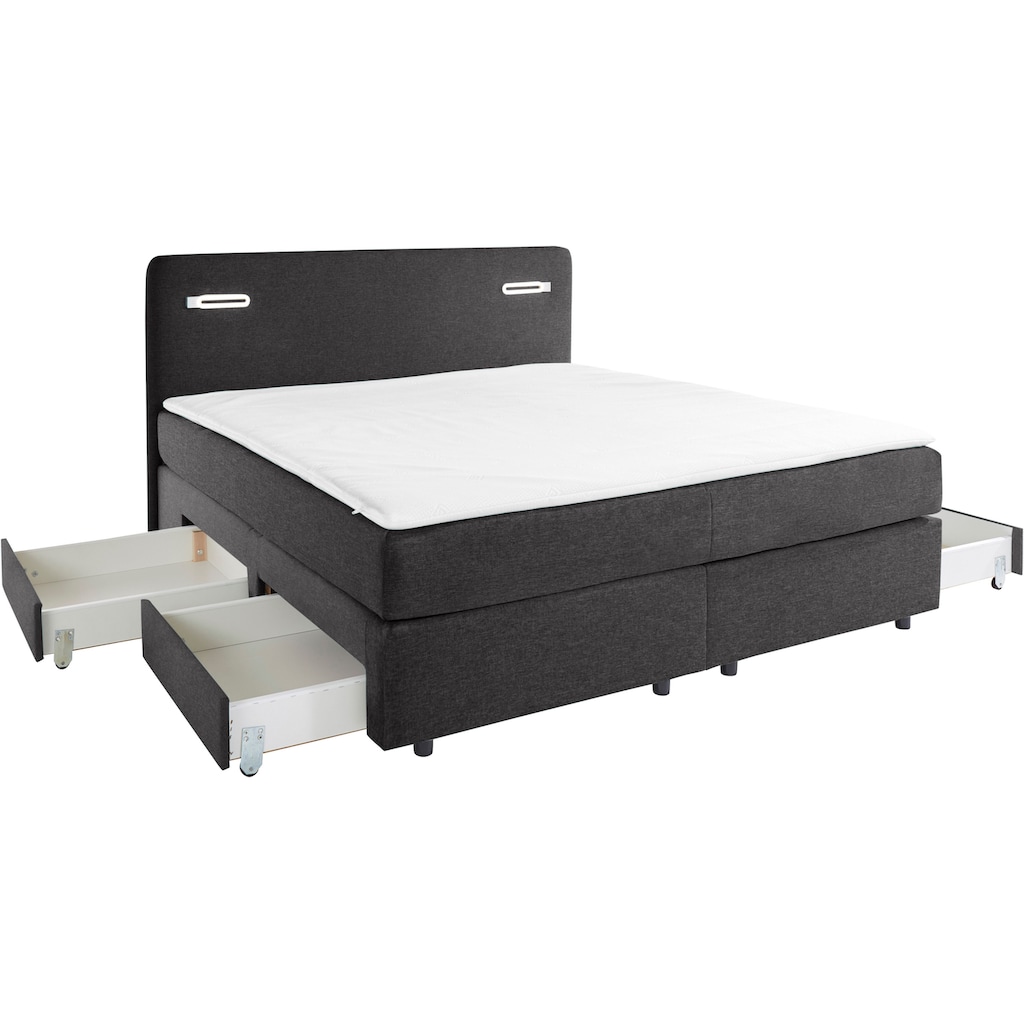 Wohnen Betten INOSIGN Boxbett »Luan«, mit Schubkästen, LED-Beleuchtung und Topper, in Breite 120 cm und 180 cm erhältlich, versc Wohnen Betten INOSIGN Boxbett »Luan«, mit Schubkästen, LED-Beleuchtung und Topper, in Breite 120 cm und 180 cm erhältlich, versc
