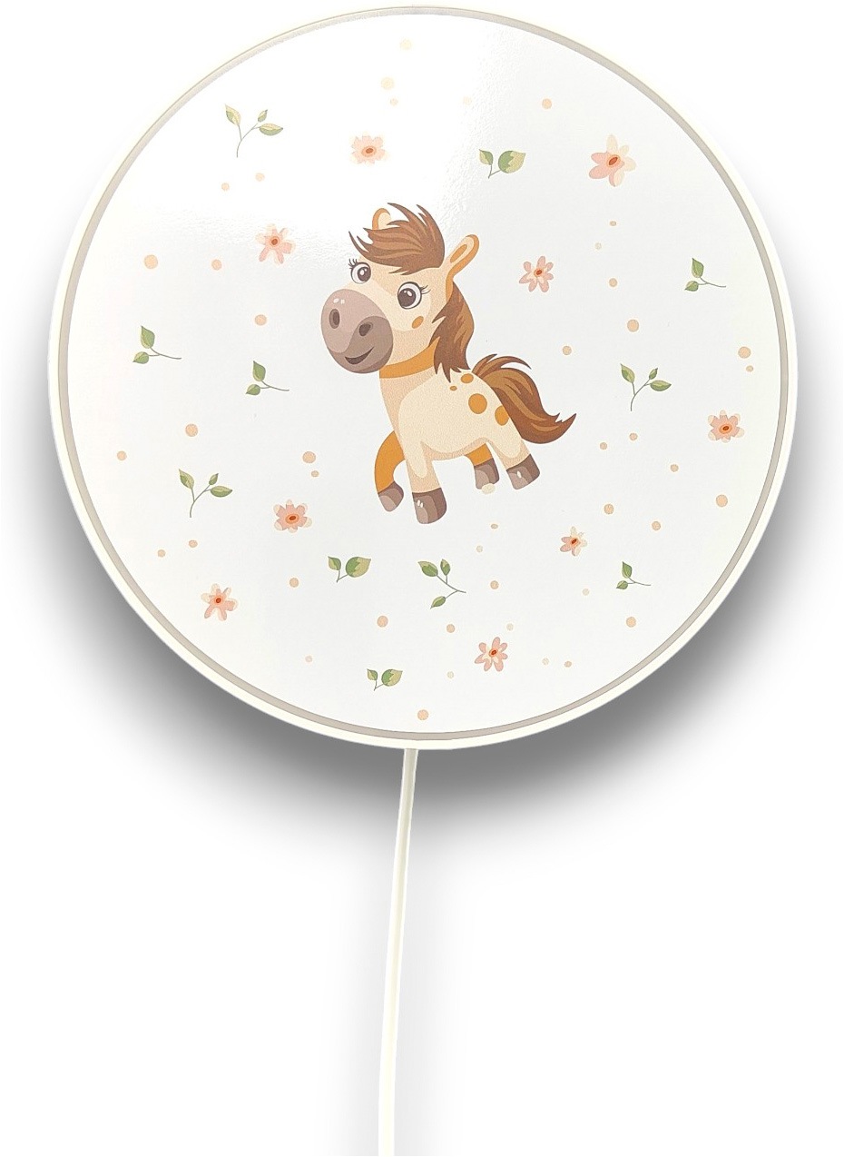 niermann Wandleuchte »Kinderlampe mit Motiv "Pony Paula", Kinderzimmer« E14 1 Stk. bruchsicheres Gehäuse, Schalter im Anschlusskabel, Made in Germany