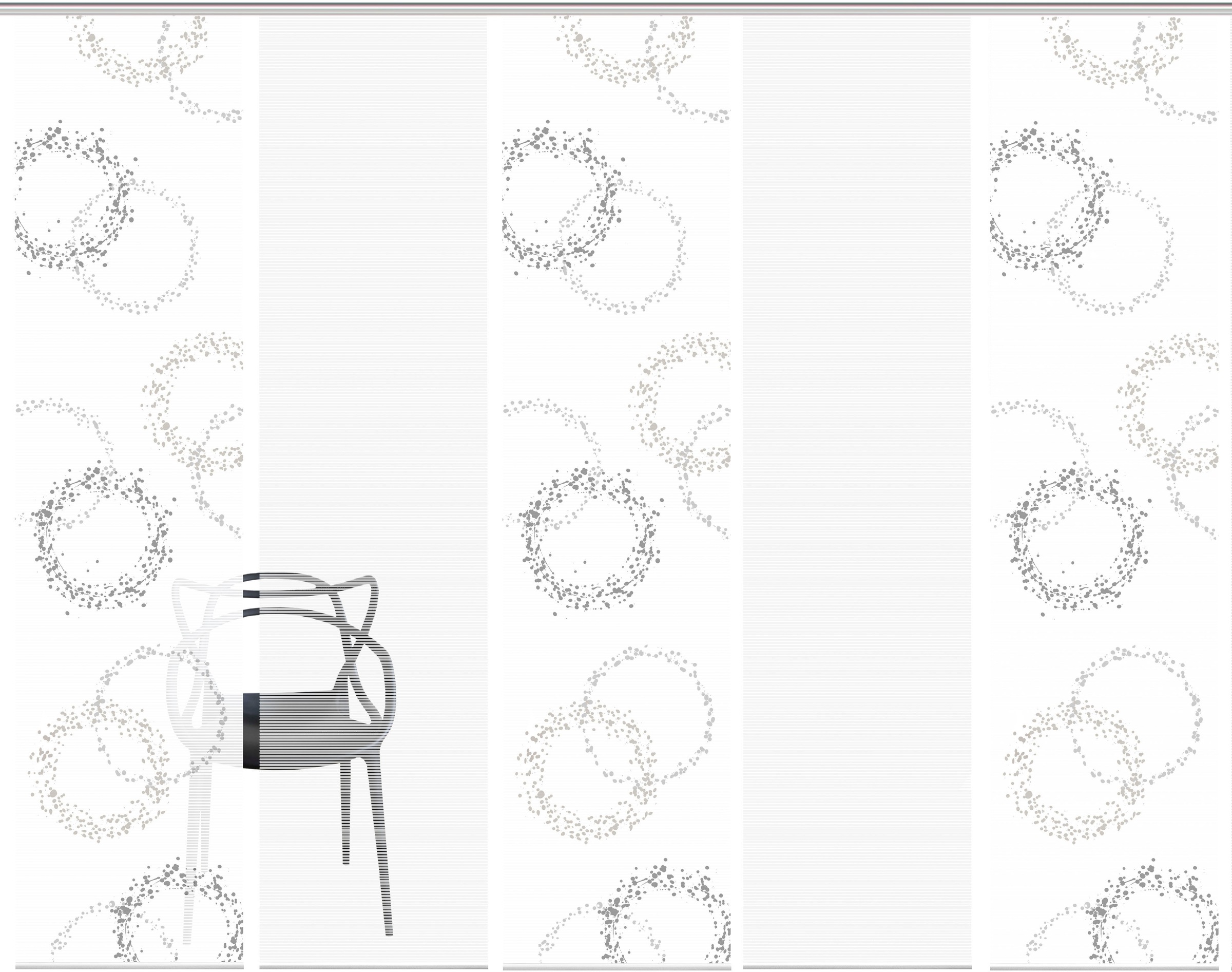 Vision S Schiebegardine »AINUR 5er SET« Paneelwagen 5 Stk. tlg. Schiebevorhang Digidruck 5er Set AINUR