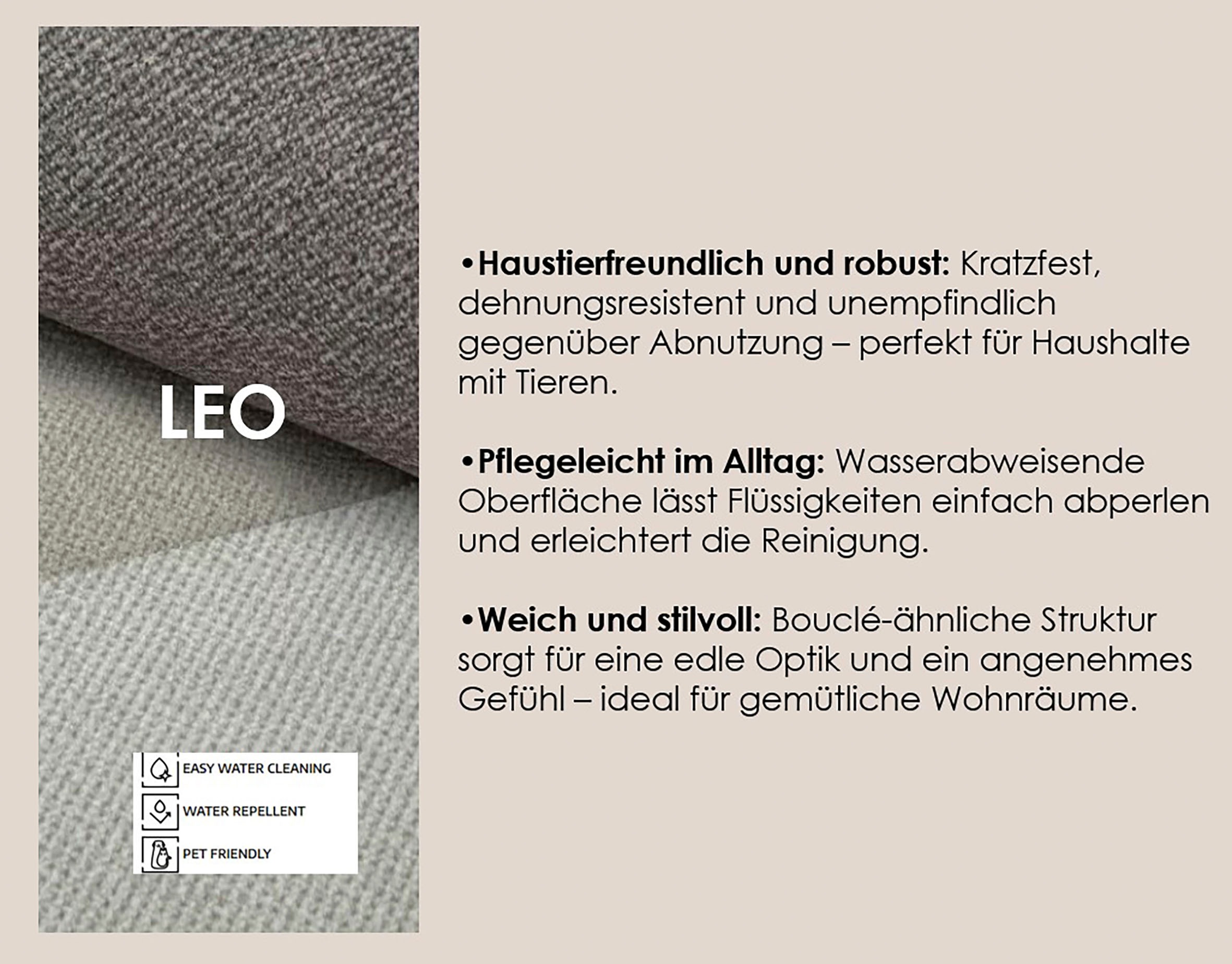 Wohnlandschaft TRENDMANUFAKTUR "Graz, wahlweise mit Sitzvorschub und Bettkasten, U-Form, Breite 329 cm", braun (schlamm), B:329cm H:73cm T:162cm, 100% Polyester, Sofas, Wohnlandschaft, in Cord-, haustierfreundlichem LEO Struktur- oder LUMOS-3D-Bezug 7