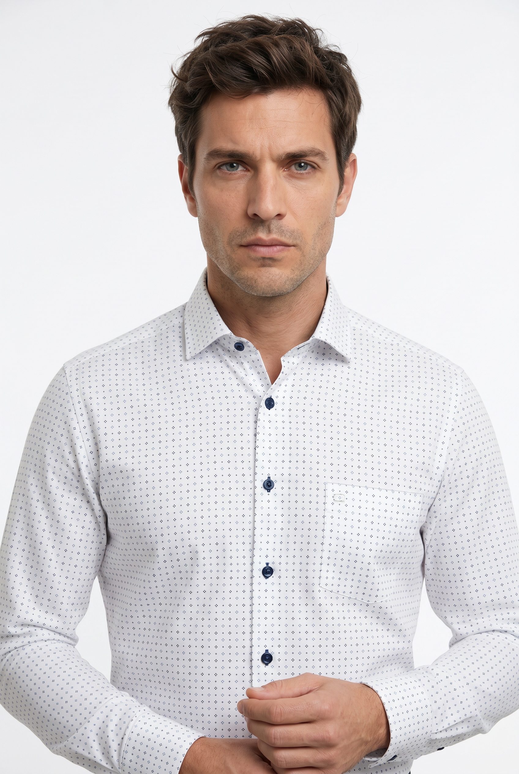 OLYMP Langarmhemd "Luxor" Businesshemd, comfort fit, Under-Button-down-Kragen