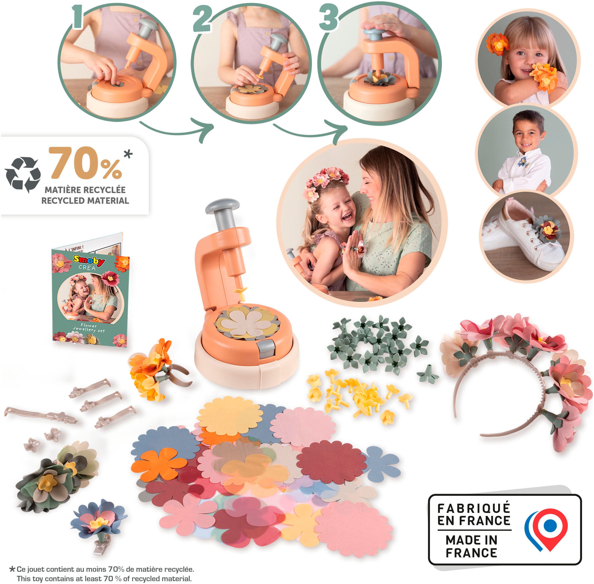 Smoby Kreativset »Crea Flower Schmuck-Bastelset«, Made in Europe