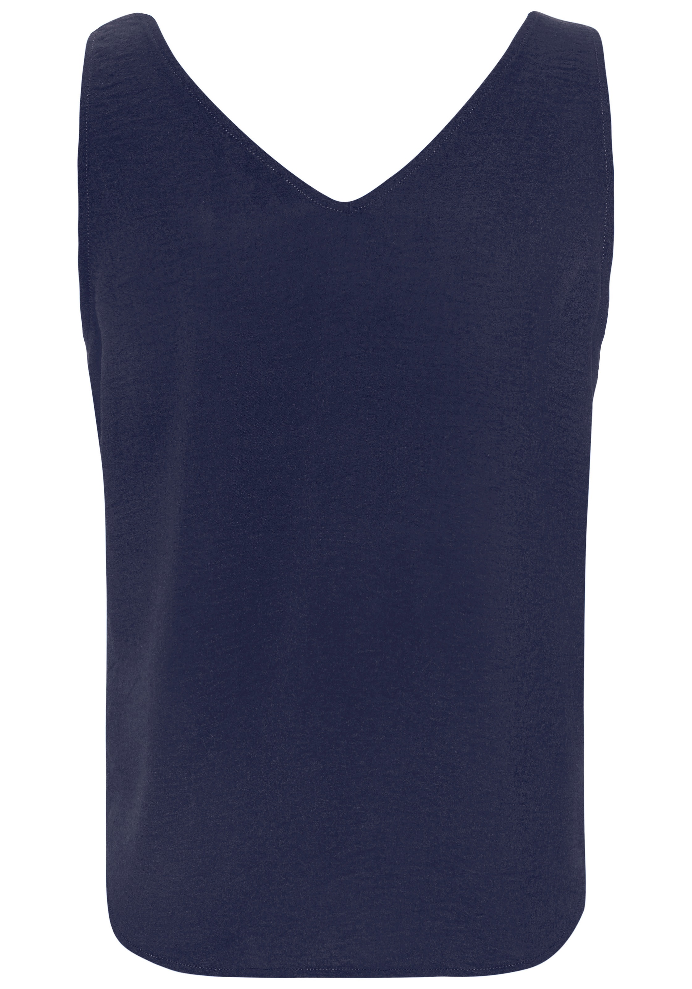 Blusentop VIVANCE, Damen, Gr. 46, blau, Web, Obermaterial: 100% Polyester, unifarben, figurumspielend hüftlang, V-Ausschnitt, Blusen Blusentop, mit V-Ausschnitt, Basic, Damentop 3