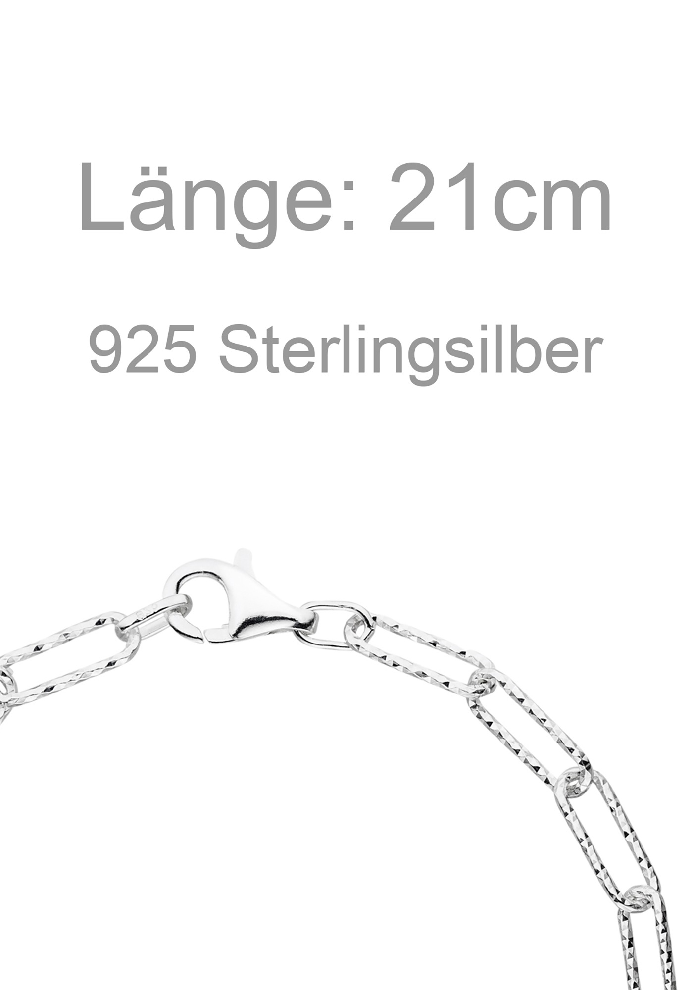 JOBO Armband »Silberarmband Paperclip« 925 Silber 21 cm