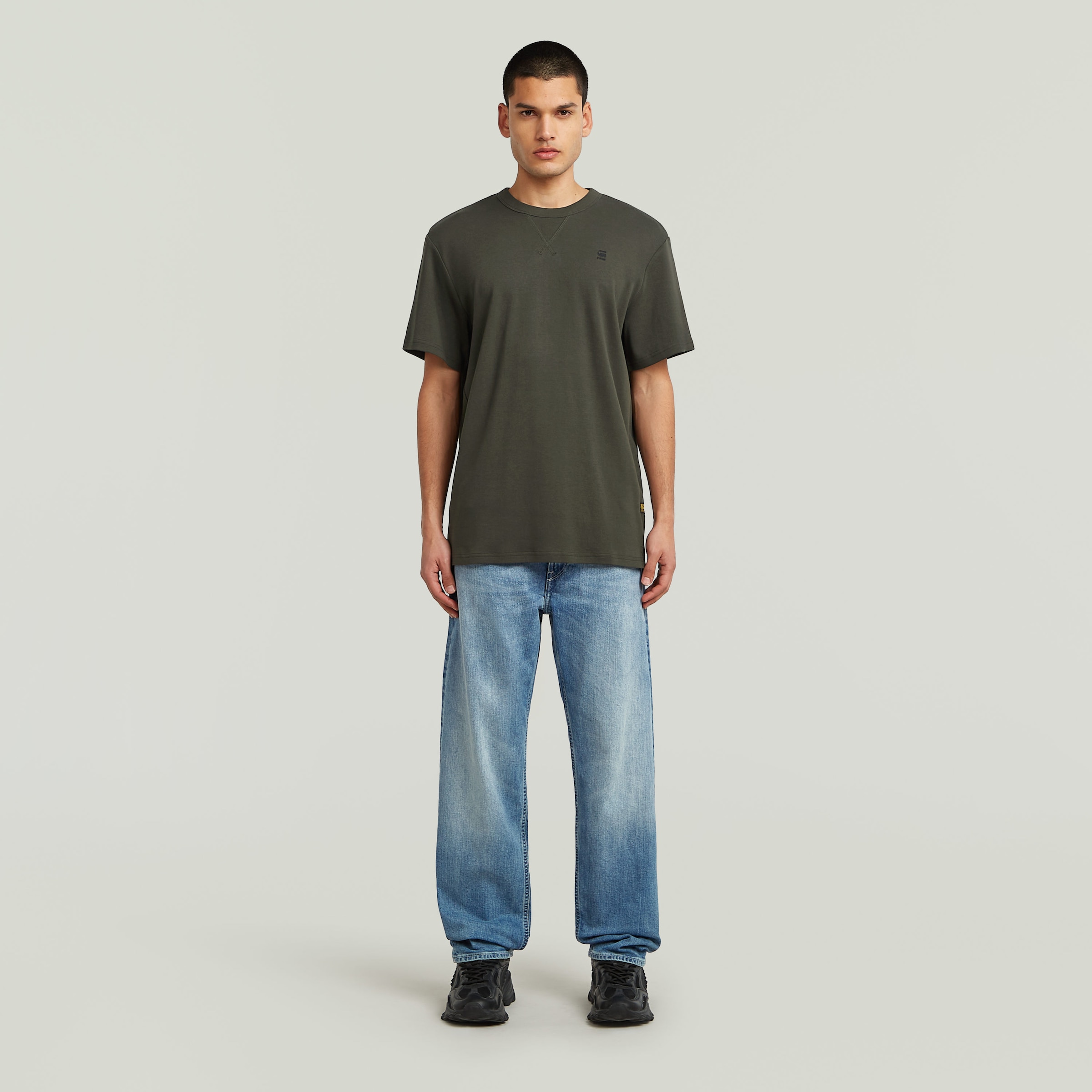 G-STAR T-Shirt »Nifous«, Rundhals, mit Rippeinsatz