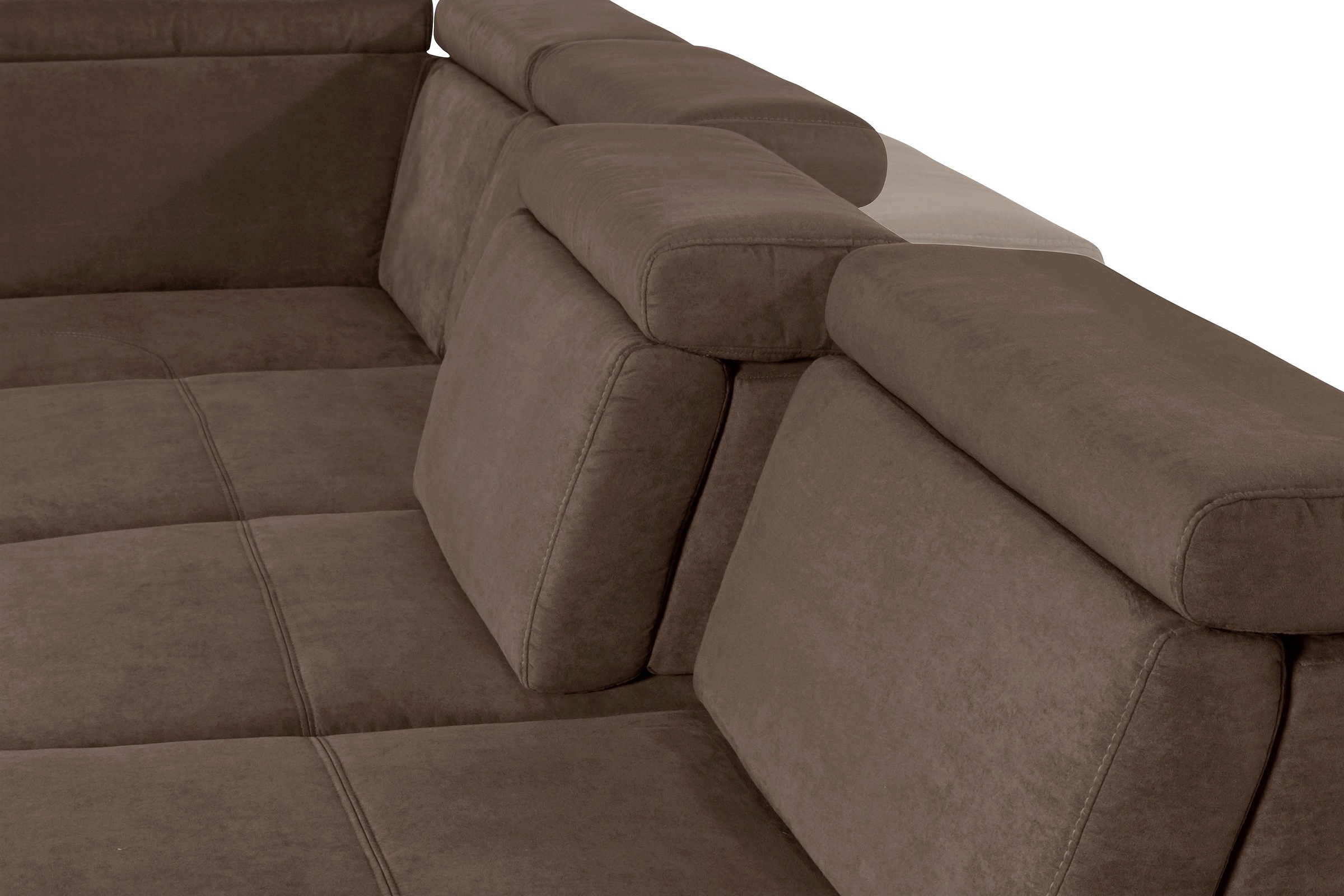 sit&more Wohnlandschaft »Gizeh U-Form«, 12 cm Fußhöhe, inklusive Sitztiefenverstellung und Kopfteilverstellung