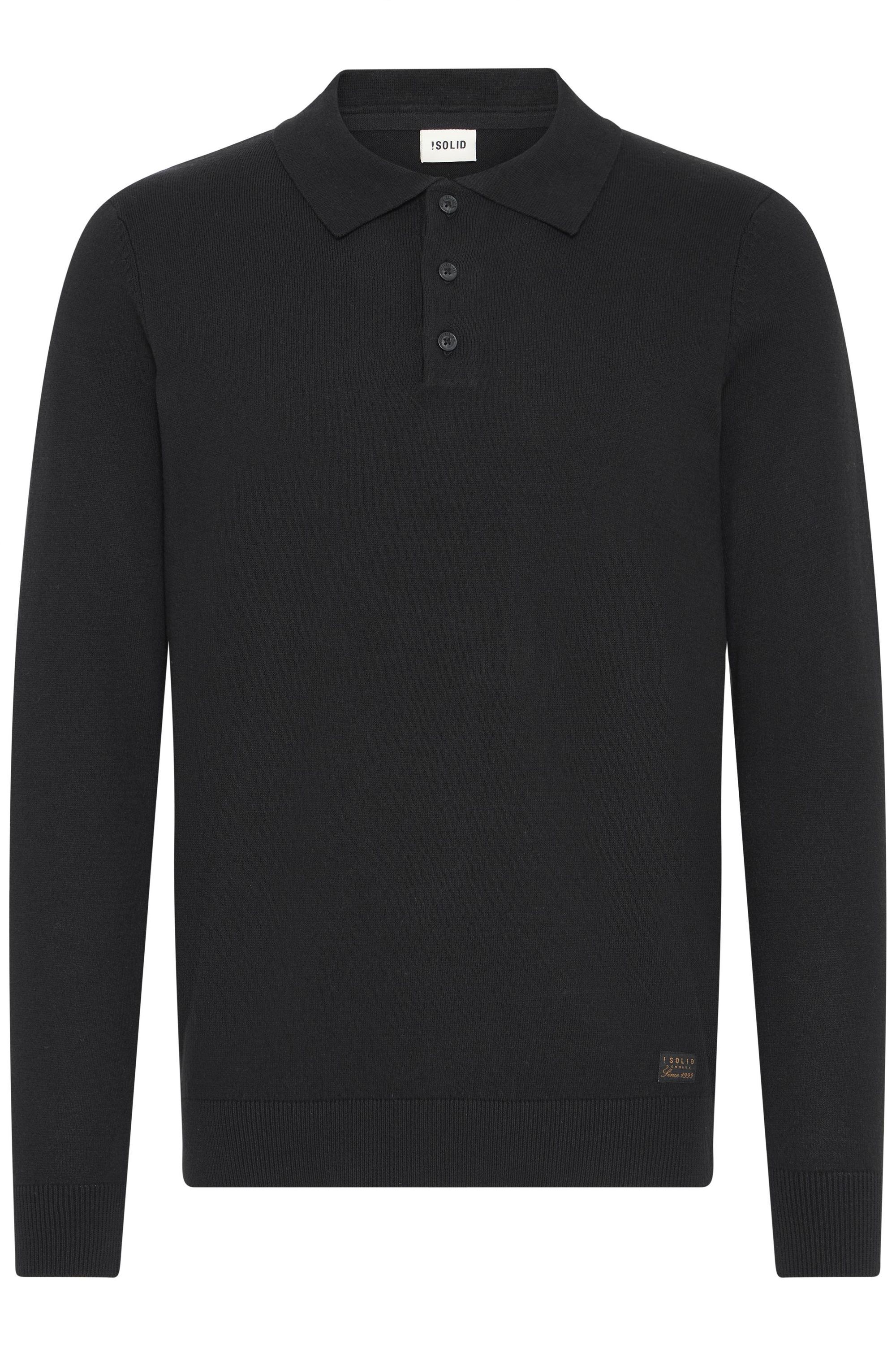 !solid Longsleeve SOLID "Strickpullover SDAkel", Herren, Gr. XL, schwarz (true schwarz), Obermaterial: 70% Baumwolle CO recyc.. 30% Polyester Pol. recyc.., Shirts