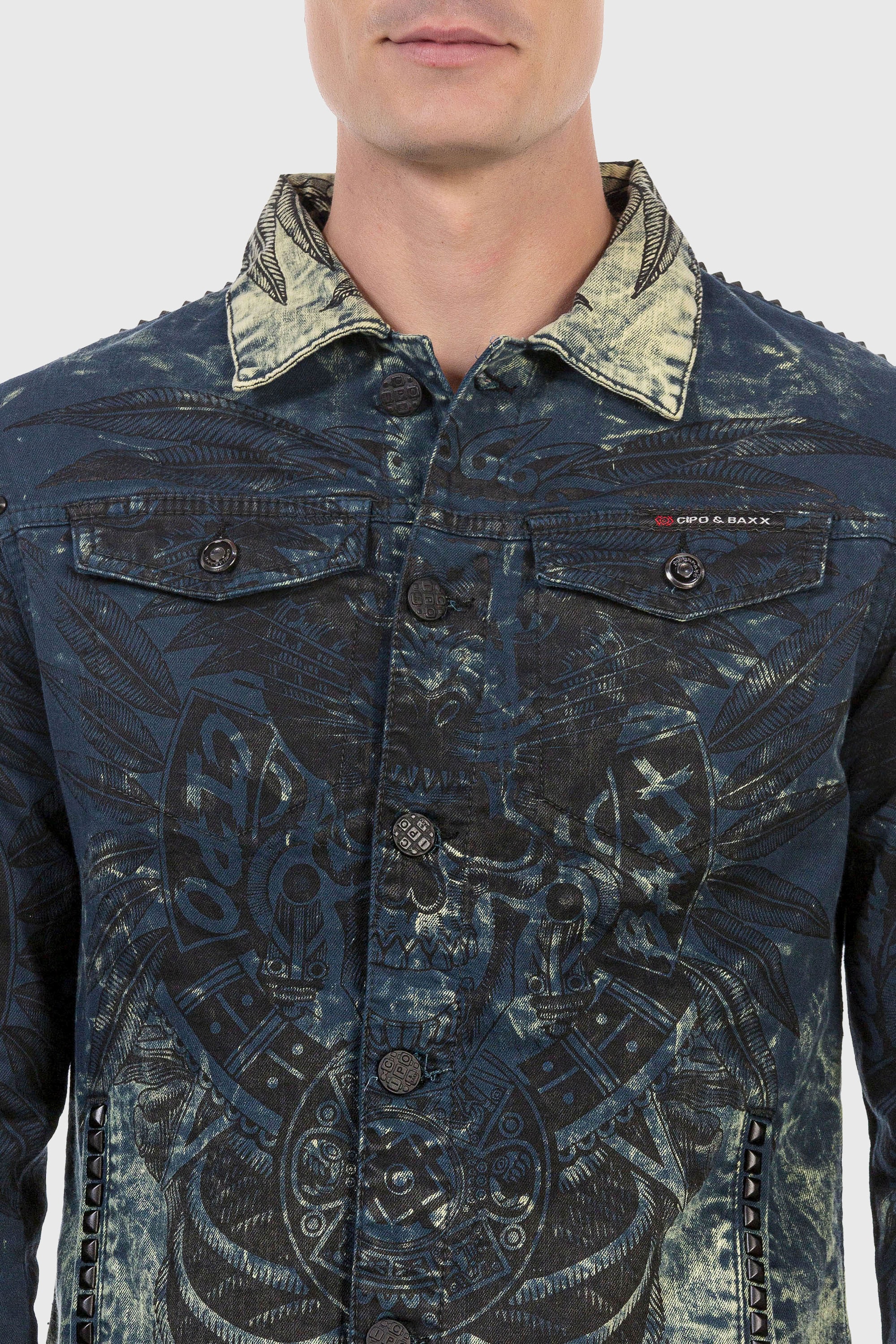 Cipo & Baxx Jeansjacke »Jacke«, ohne Kapuze, mit Allover-Print