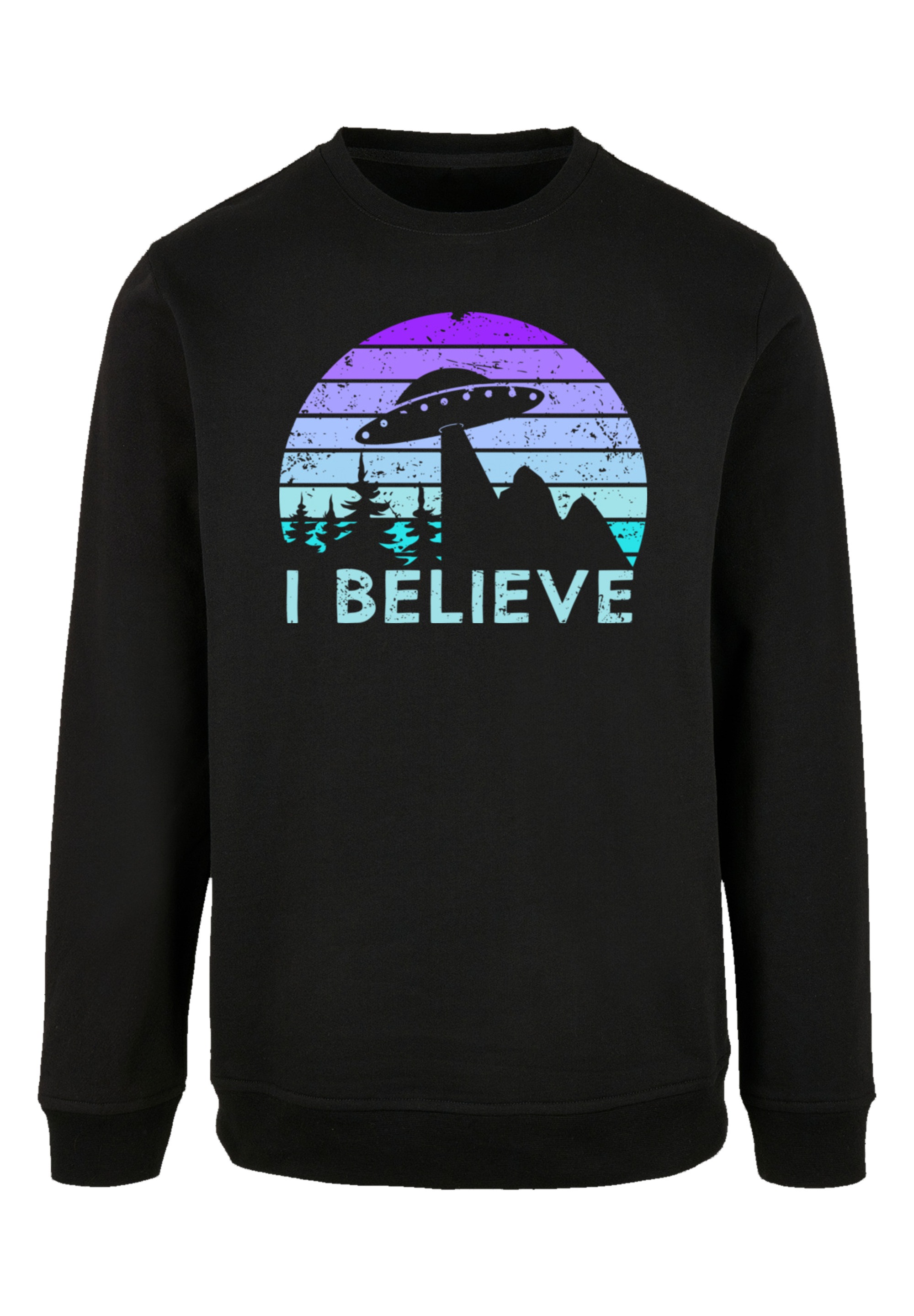F4NT4STIC Sweatshirt »I BELIEVE UFO Alien Raumschiff Retro«, Premium Qualität
