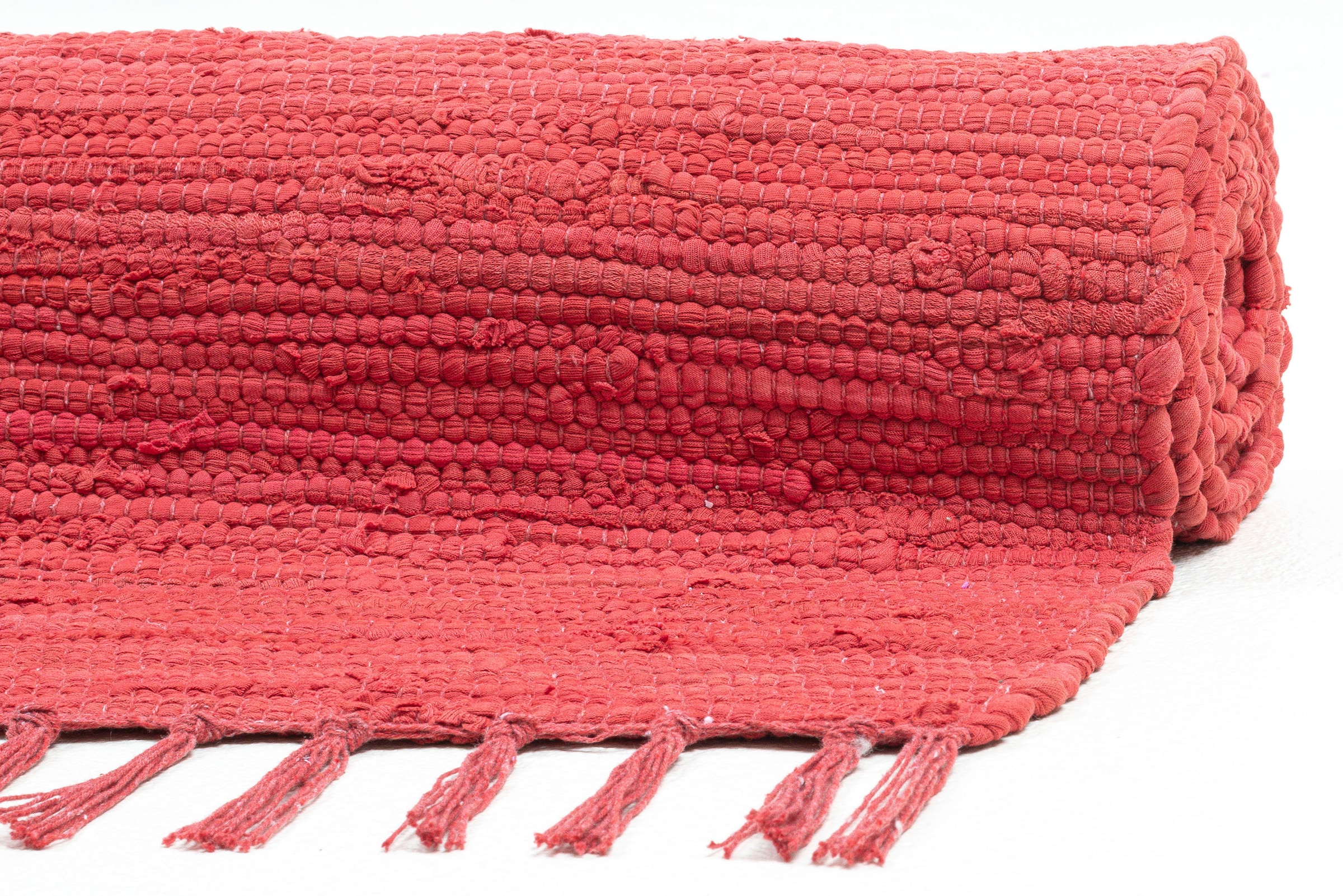 THEKO Läufer »Happy Cotton Fleckerl«, rechteckig, Handweb Läufer,  Flachgewebe, reine Baumwolle, handgewebt, mit Fransen | BAUR