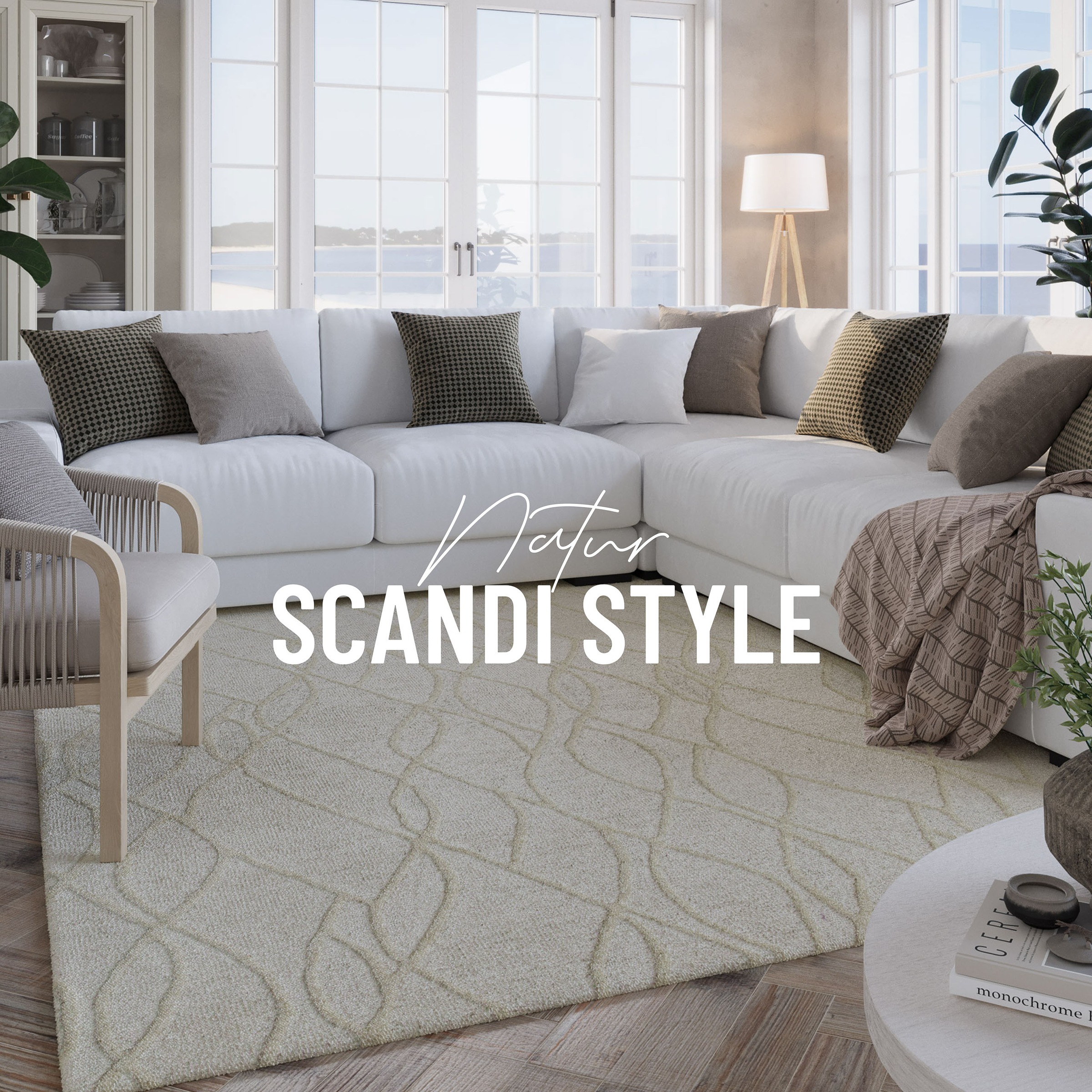 Wecon home Wollteppich »Hamptons TWENTYTHREE«, rechteckig, 15 mm Höhe, Läufer, Schurwolle, Kurzflor, Wohnzimmer, Schlafzimmer, Wellen