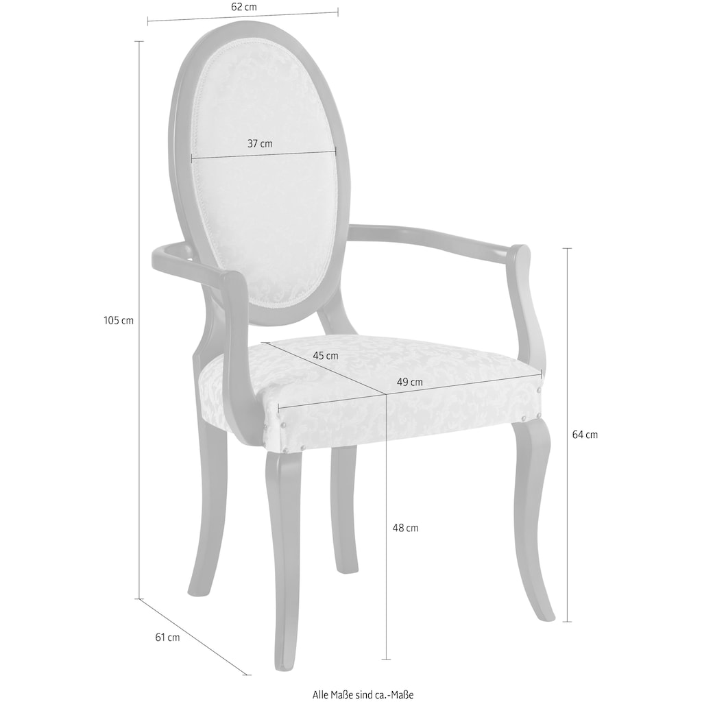 Home affaire Armlehnstuhl »Stühle Duca«, 1 St., Baumwolle-Polyester