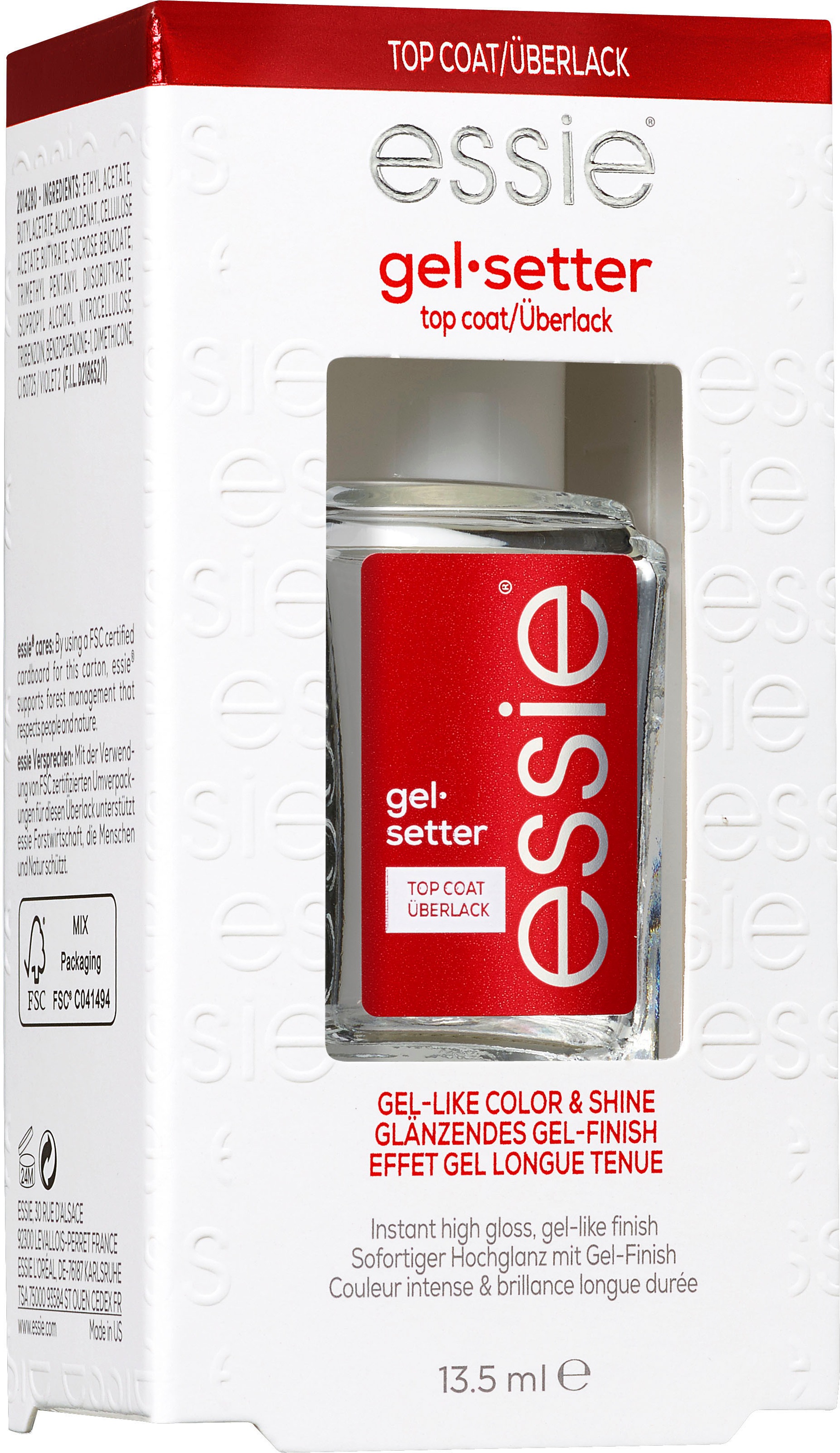 essie Überlack »gel setter«, mit natürlichen Inhaltsstoffen